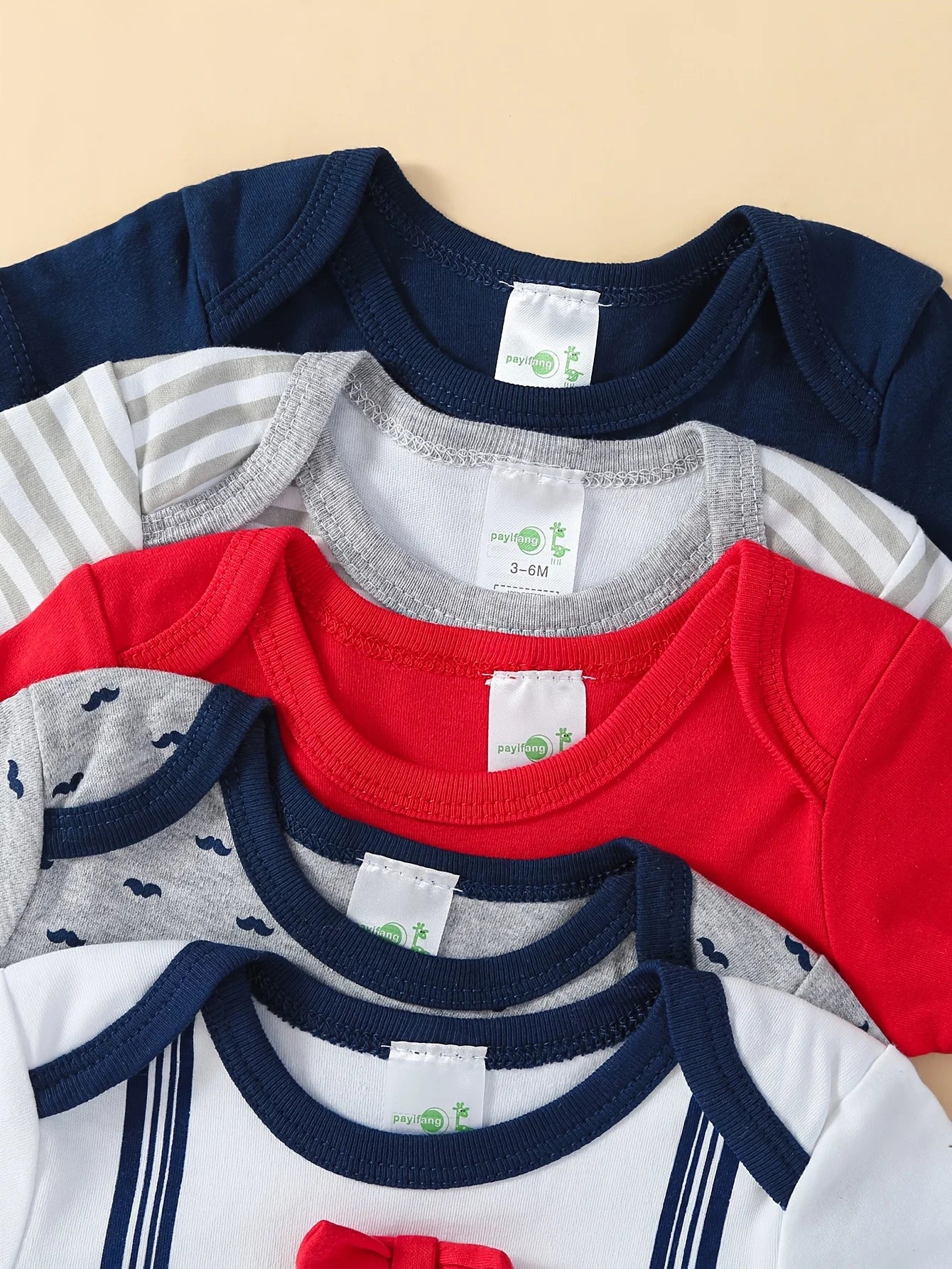 Baby Boys Cotton Bodysuits And Rompers Set With Bow Tie Short Sleeve