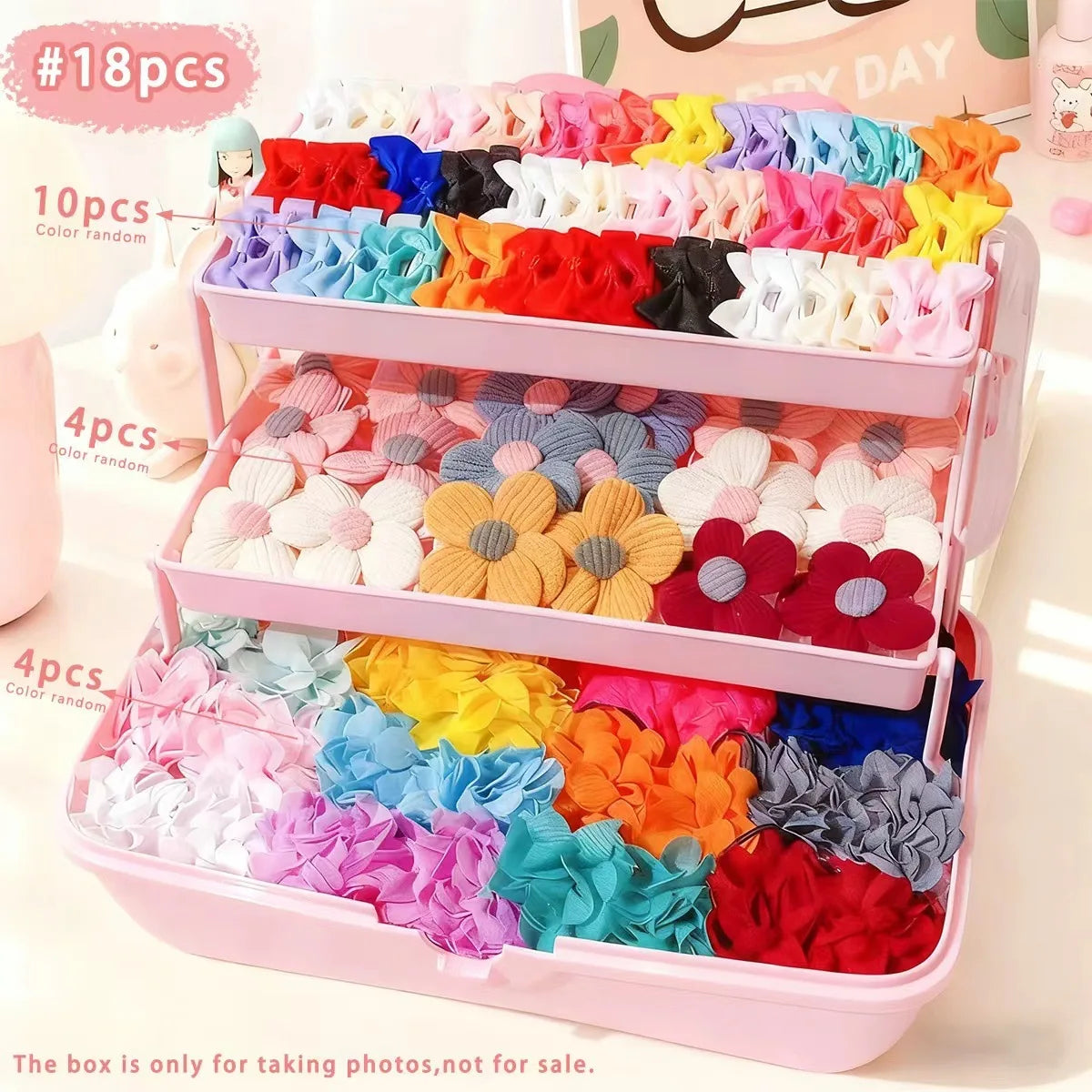 18/546Pcs /1152PCS Bow High Elastic Hair Accessories Set Korean Style Princess Hair Clips, No Hurt Hair Colorful Girls Hair Bands Hair Clips Girls Children No Box