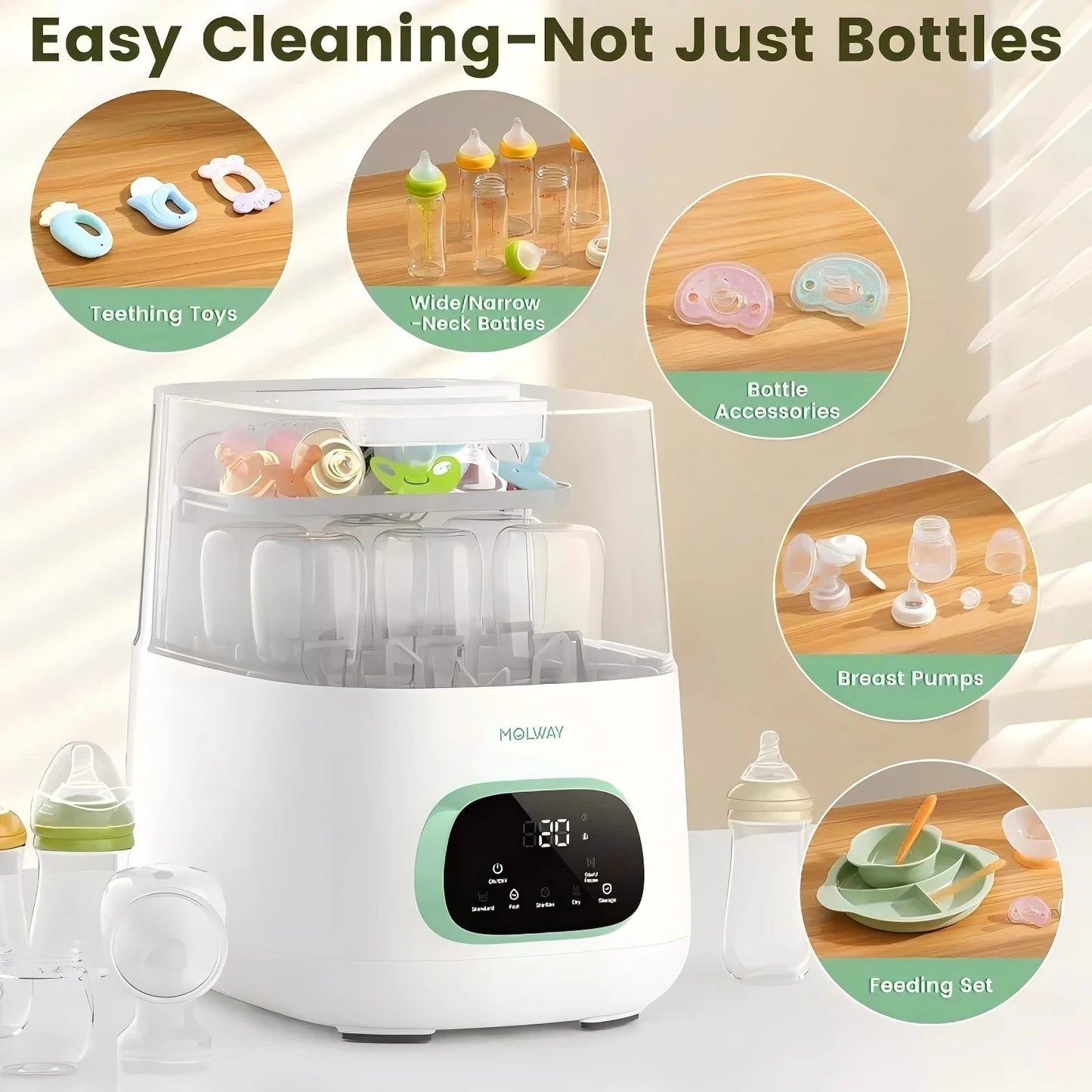 Baby Bottle Washer Four In One Automatic Cleaner Sanitize Dry