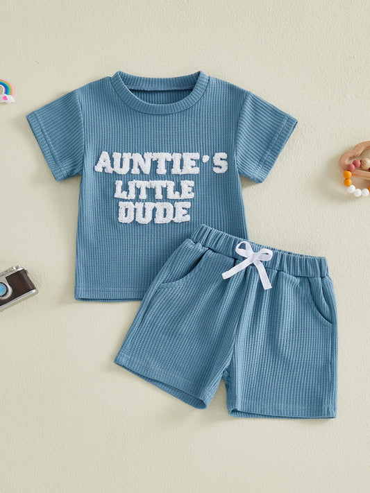 Infant Girls Embroidered Letter Tee And Matching Shorts Set
