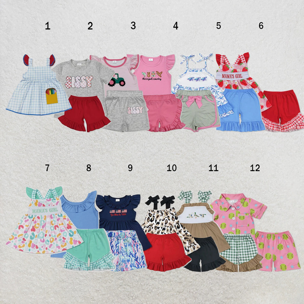Toddler Girl Two Piece Summer Outfit Set Plaid Leopard Print