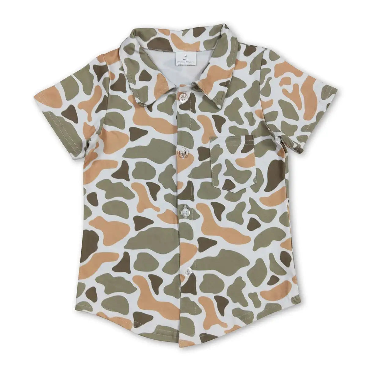 Baby Boys Southern Hunting Camo Short Sleeve Shirt With Button