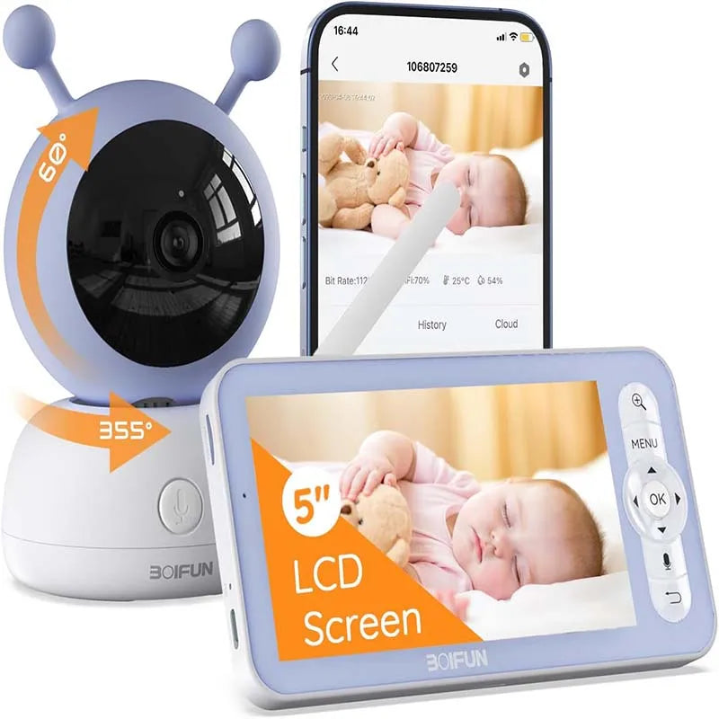 BOIFUN 2K WiFi Baby Monitor Night Vision Two Way Talk