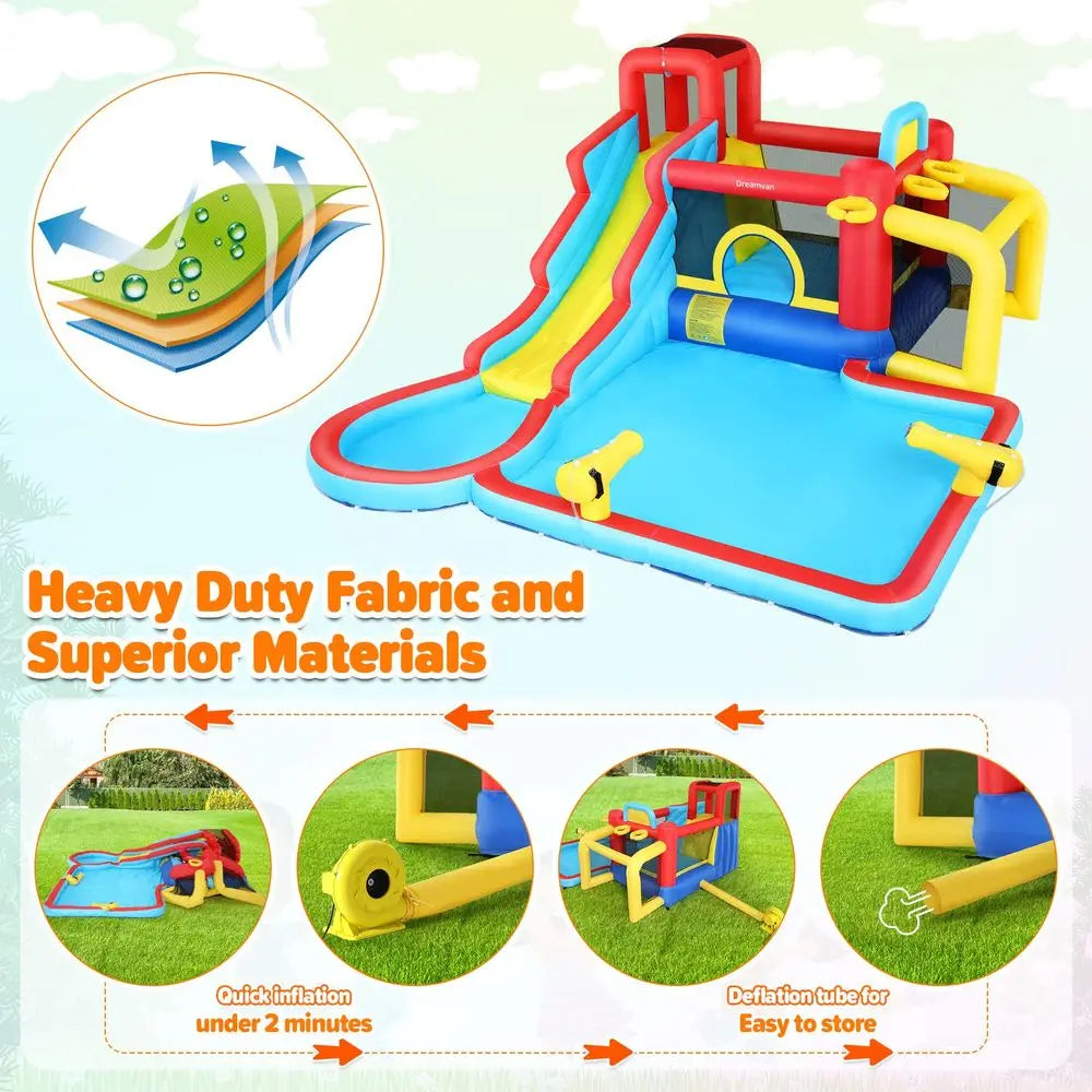 YTYIN Bounce House Inflatable Water Slide Castle With Blower