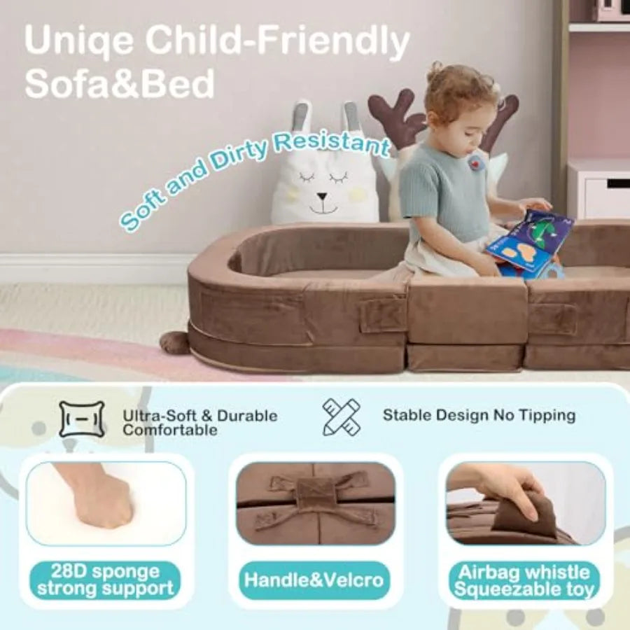 Toddler Travel Bed Foldable Portable Baby Cot With Removable Pillow