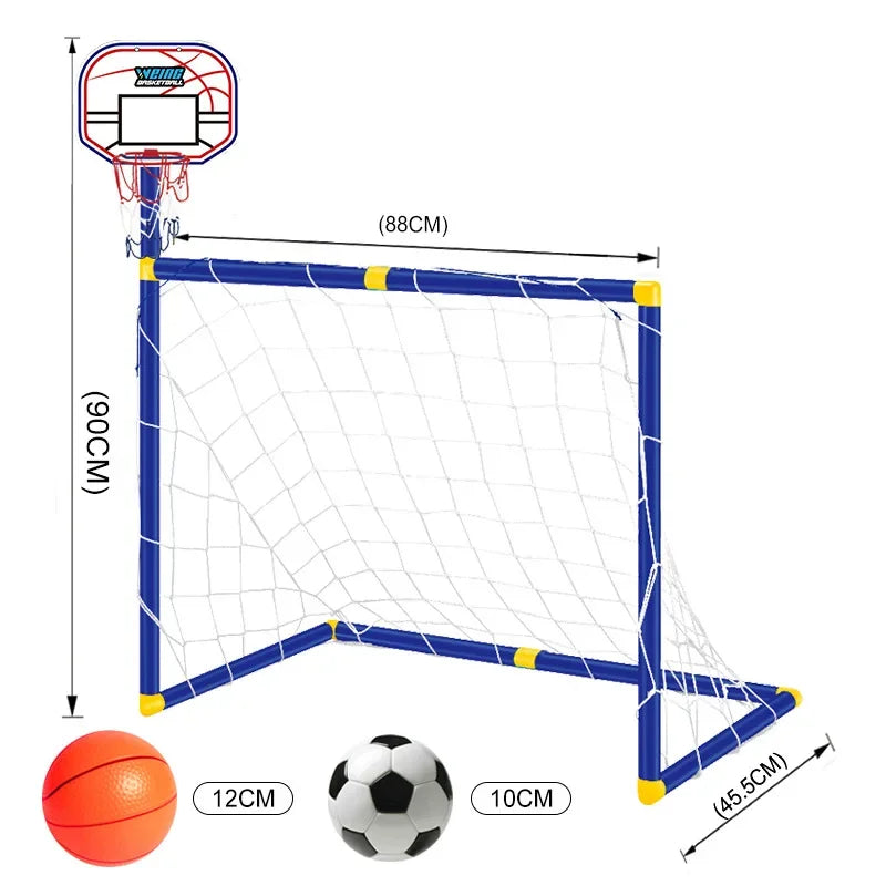 Kmoist 2 In 1 Sports Toy Basketball Stand And Football Goal