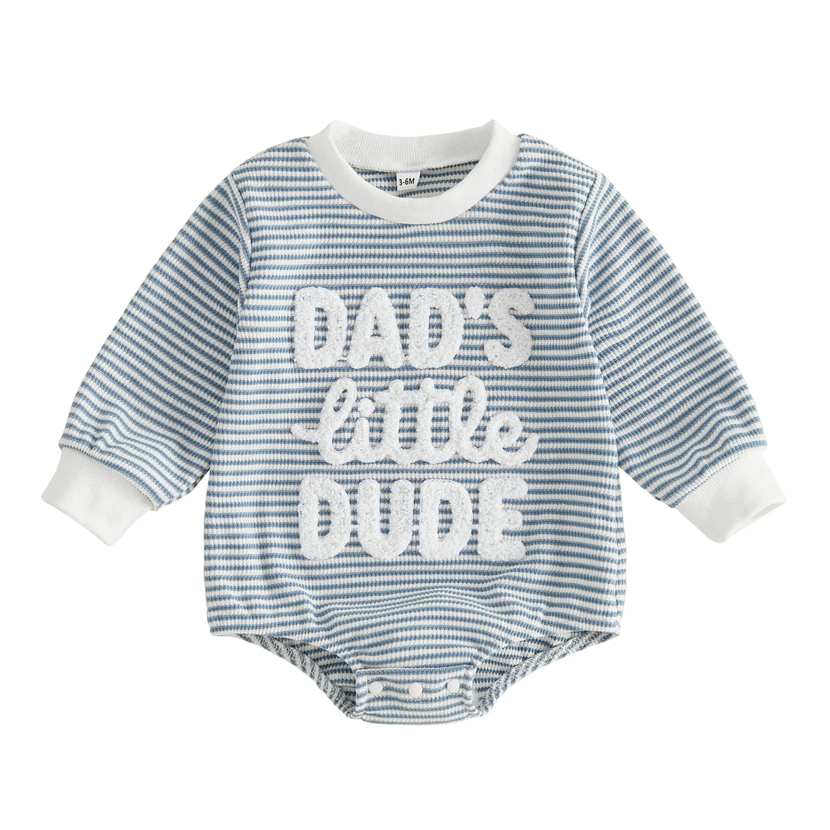 Round-Neck-Letter Letter Embroidery Sleeve Romper Long Sleeve Letter-Embroidery-Bodysuit Long Sleeve Round Bodysuit
