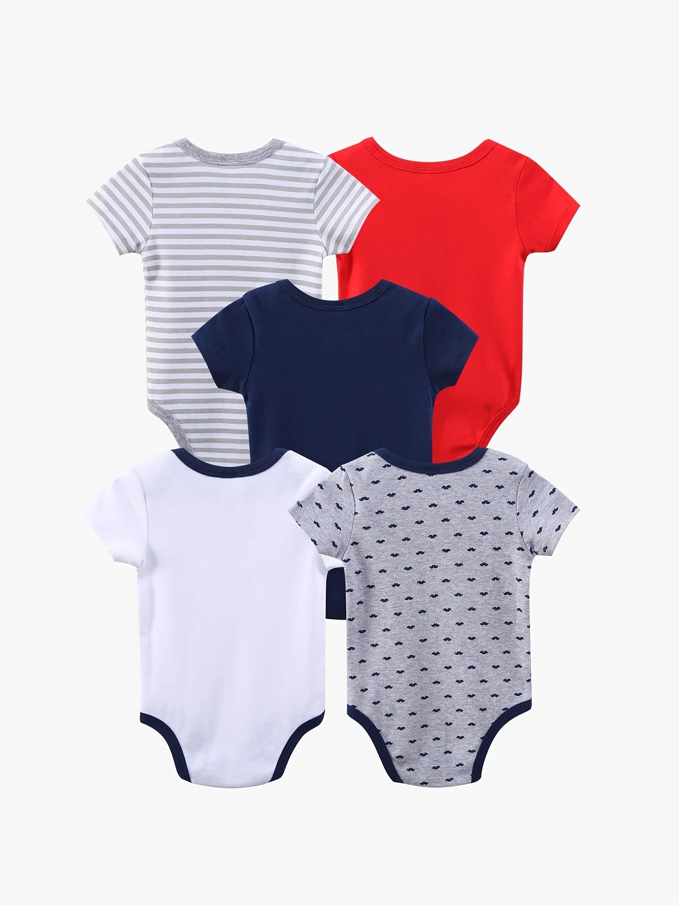 Baby Boys Cotton Bodysuits And Rompers Set With Bow Tie Short Sleeve