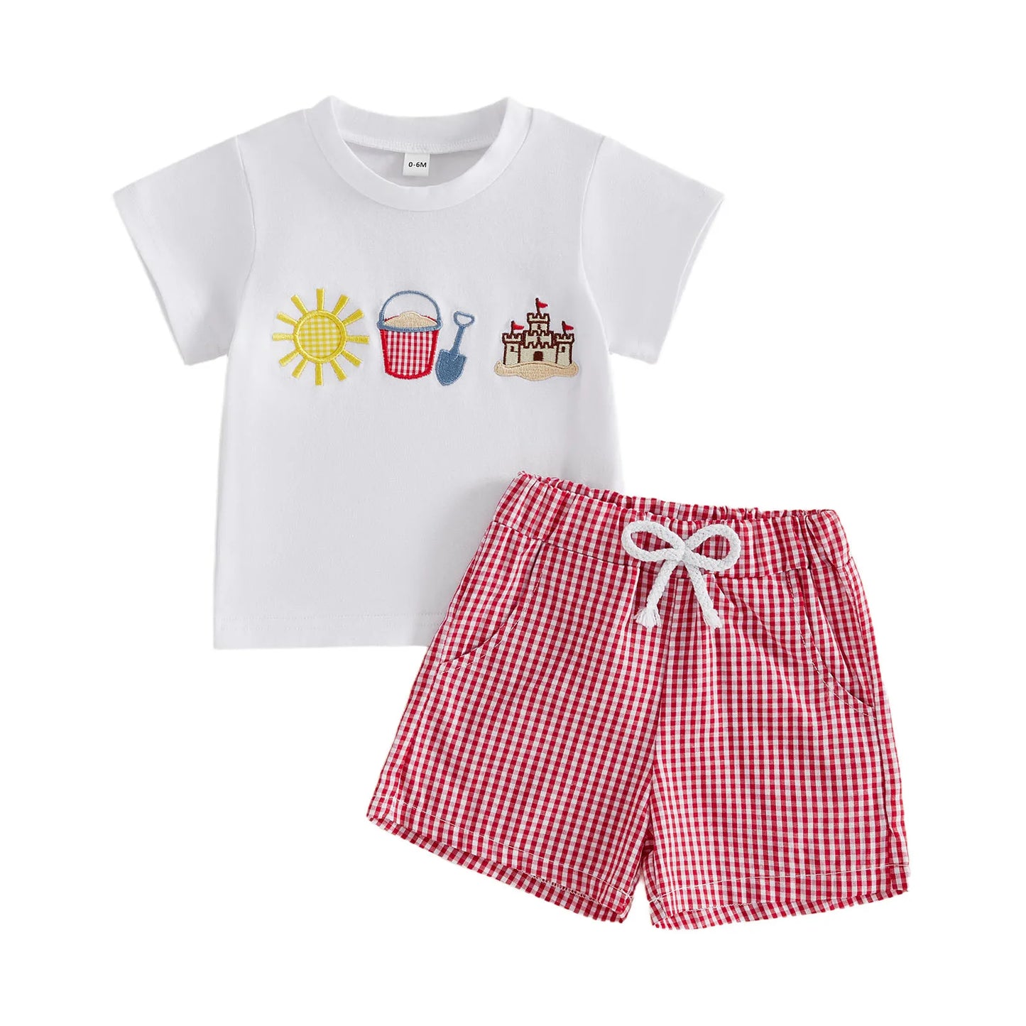Infant Summer Outfit Ice Cream Print Tee And Denim Shorts Set