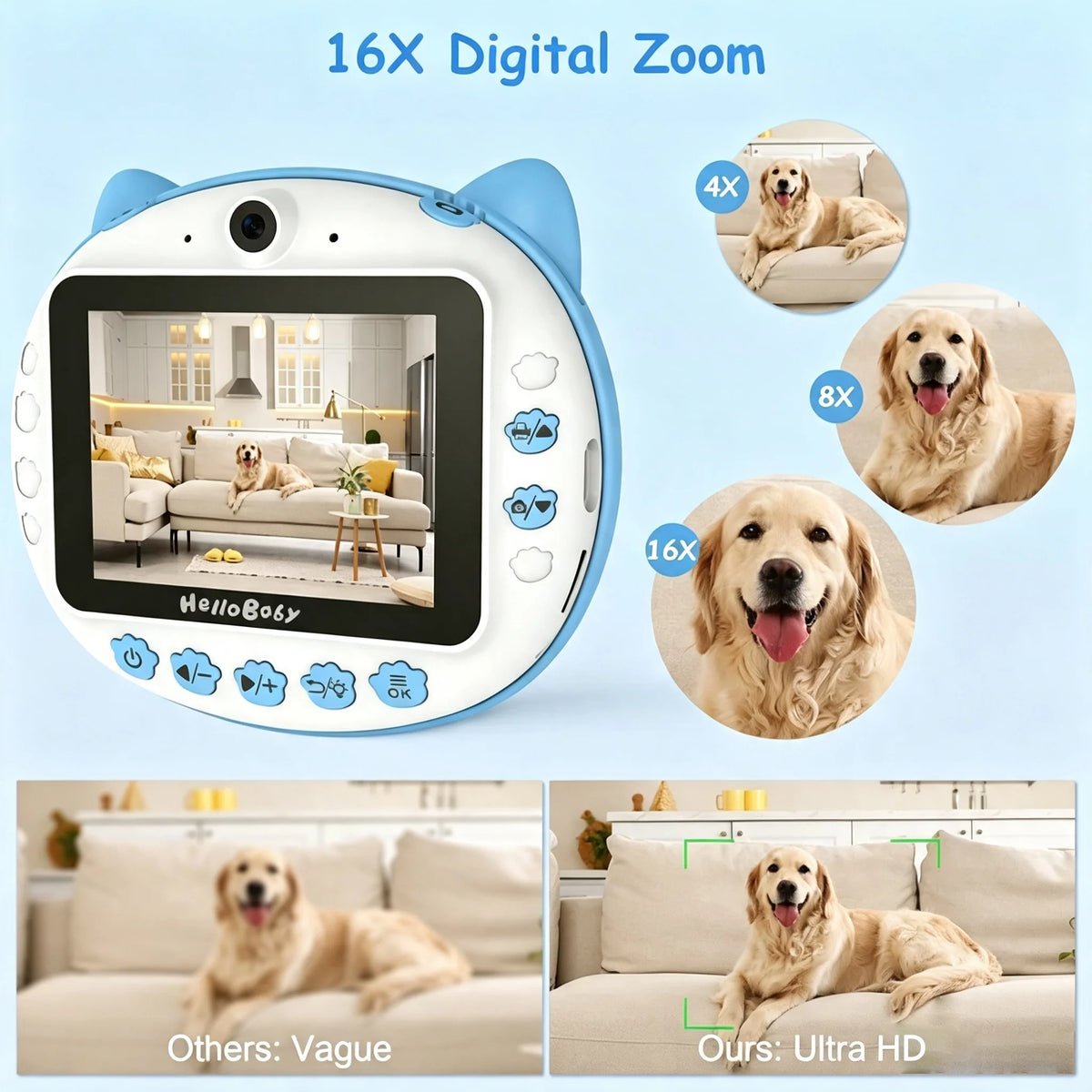 HelloBaby Instant Print Camera For Kids With 1080P Video