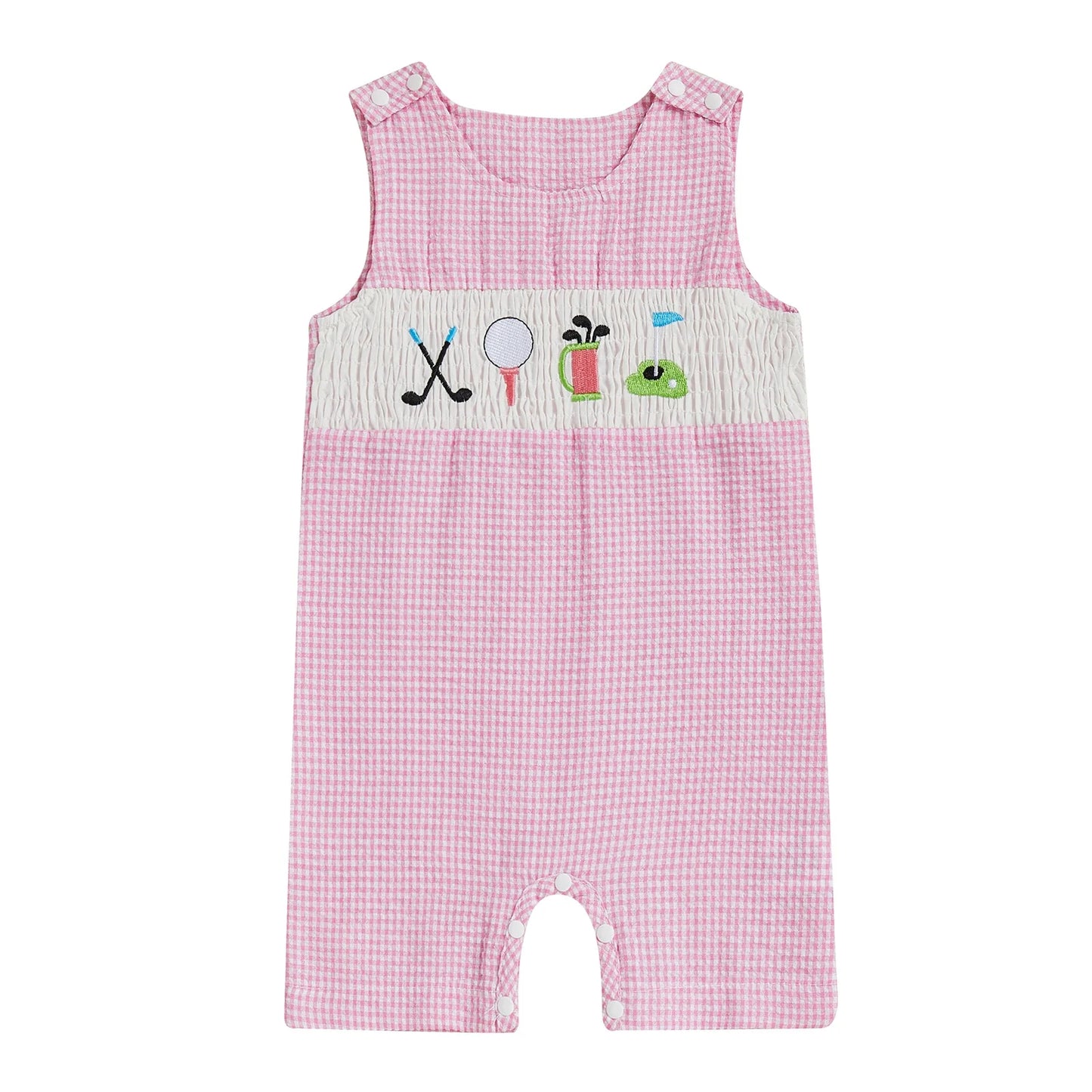 Cotton Embroidered Baby Romper With Button Up Collar