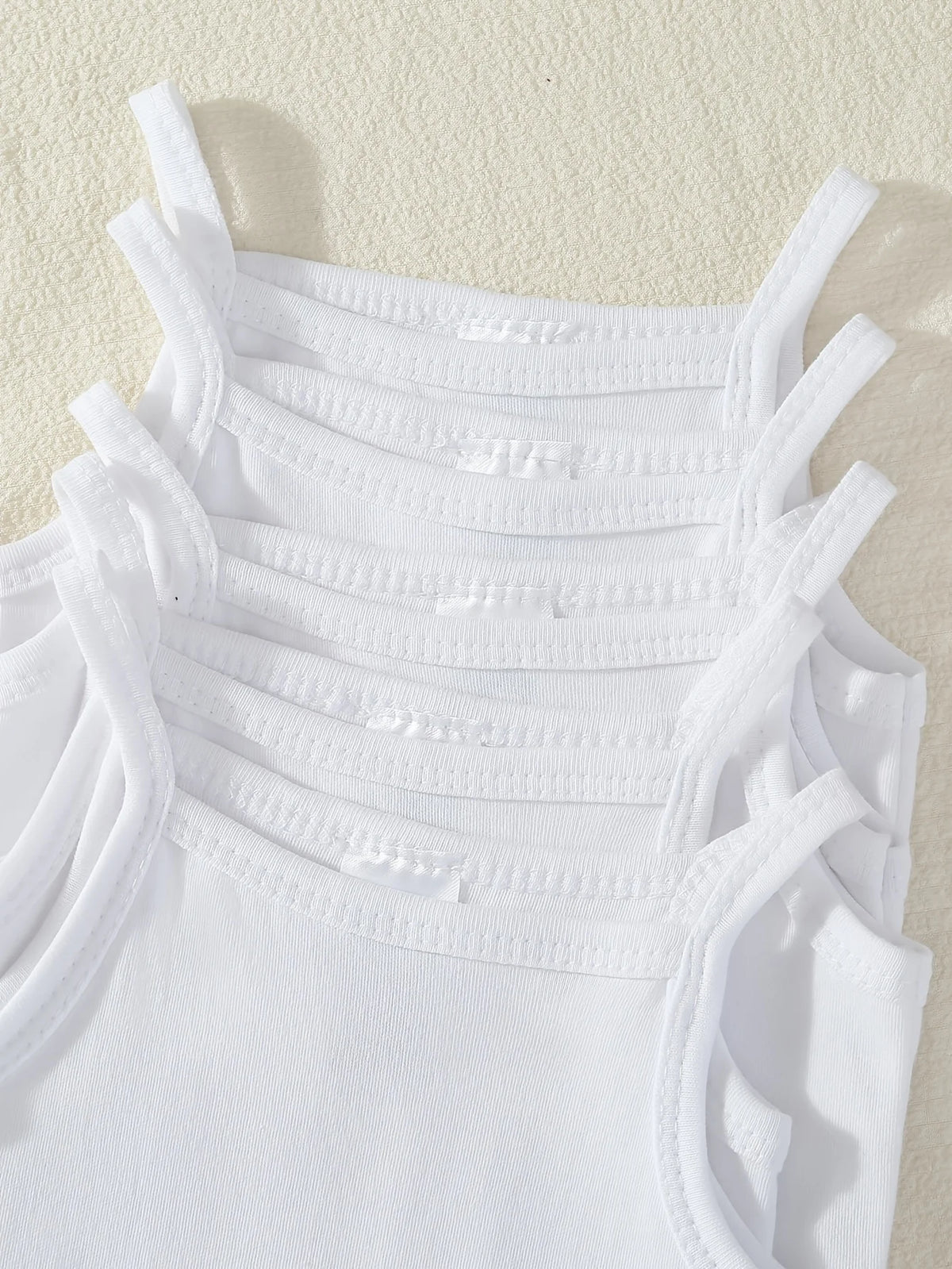5pcs Baby Sleeveless Triangle Rompers, Cute White Base Layer Bodysuits for Baby Girls, Breathable And Comfortable Summer Infant Clothes, Newborn Hospital Essentials, Special, for Outdoor