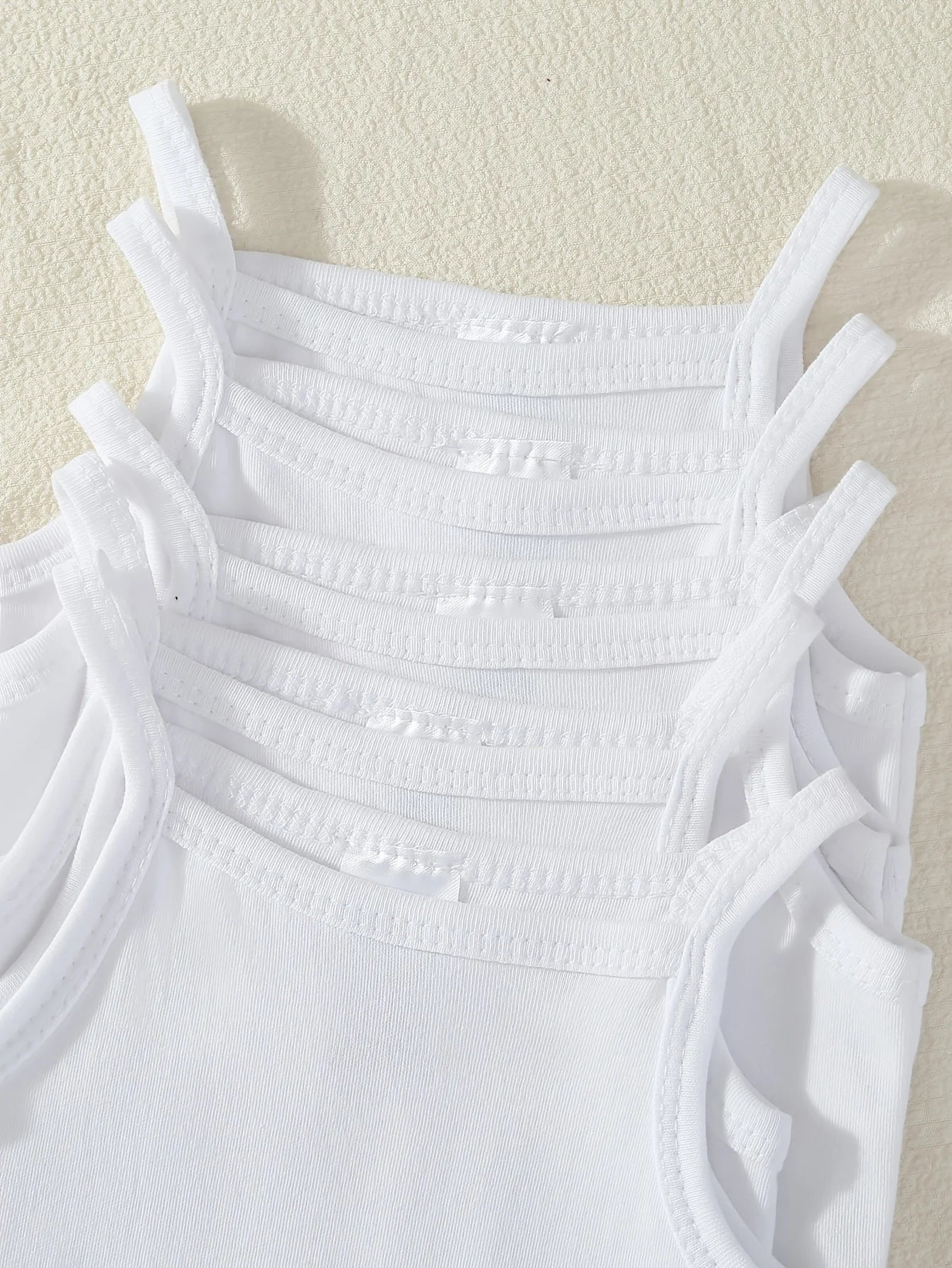5pcs Baby Sleeveless Triangle Rompers, Cute White Base Layer Bodysuits for Baby Girls, Breathable And Comfortable Summer Infant Clothes, Newborn Hospital Essentials, Special, for Outdoor