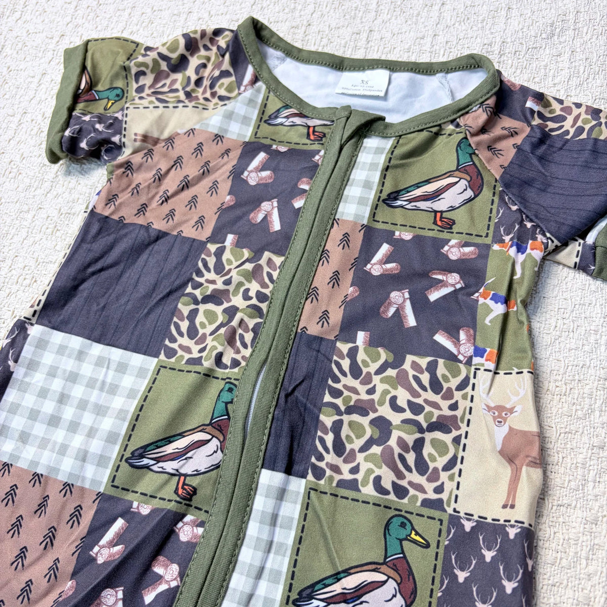 Baby Boy Summer Romper Duck Design Short Sleeves Cotton Polyester