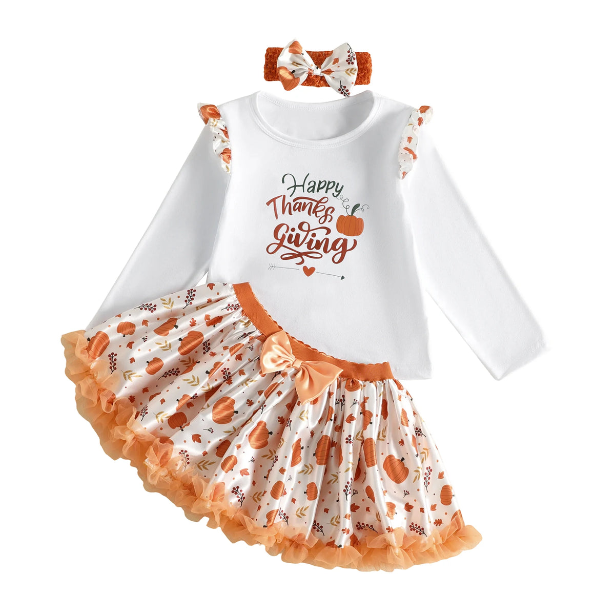 Outfits Long Pumpkin Print Skirt Toddler-Girl Long Sleeve Tops Sleeve Tops Sleeve Tops Top Rated Outfits Long Pumpkin Print