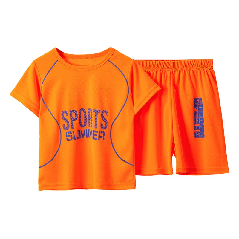 Summer Quick Dry Kids Sports Suit Set Vest And Shorts