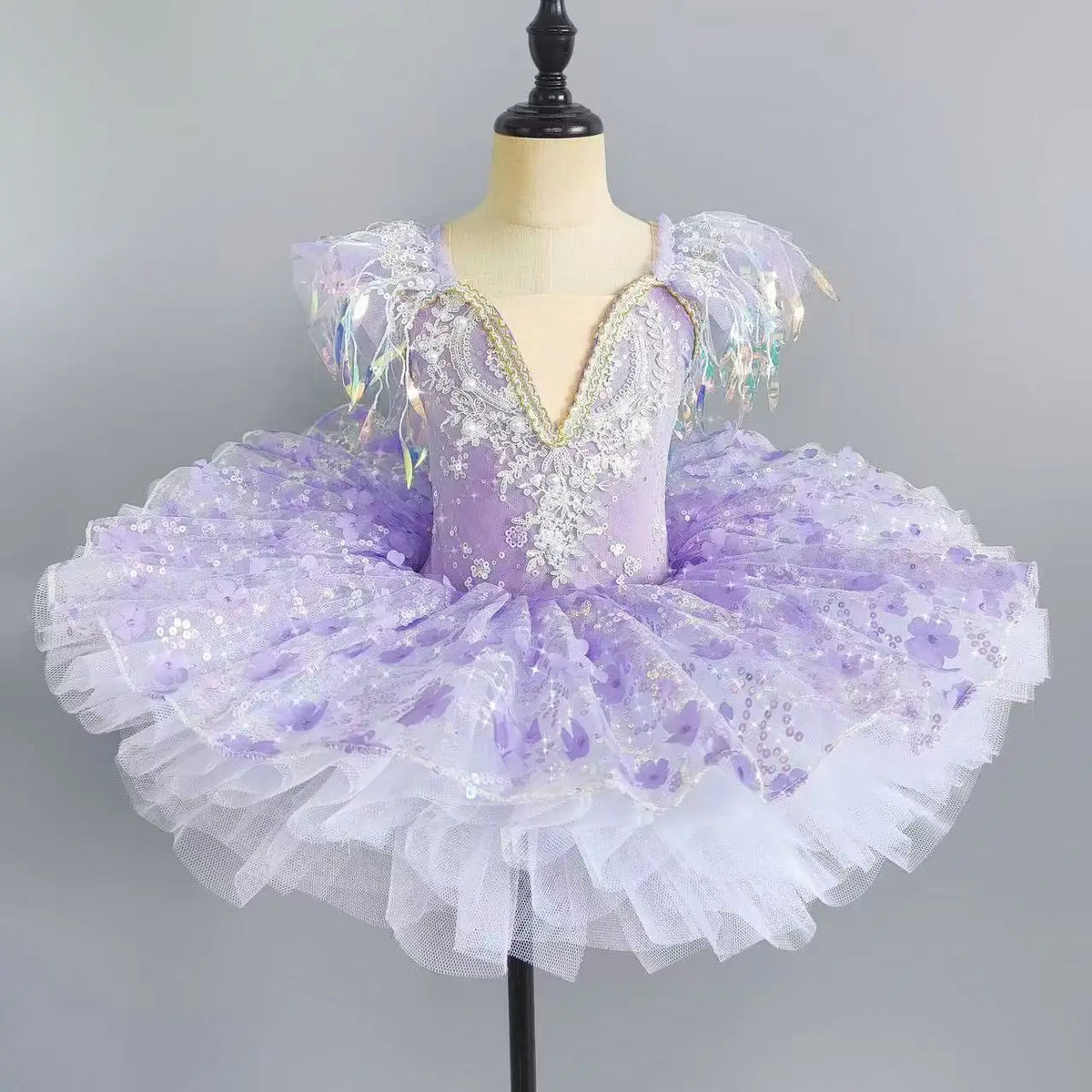 Toddler Girls Little Swan Ballet Dress Kids Fluffy Tulle Skirt Baby Dance Outfit For Kindergarten Catwalk Stage Show