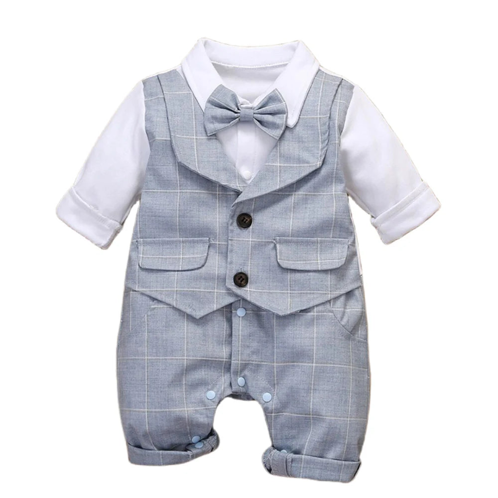 Kabeier Toddler Plaid Formal Anniversary Dress Romper Outfit