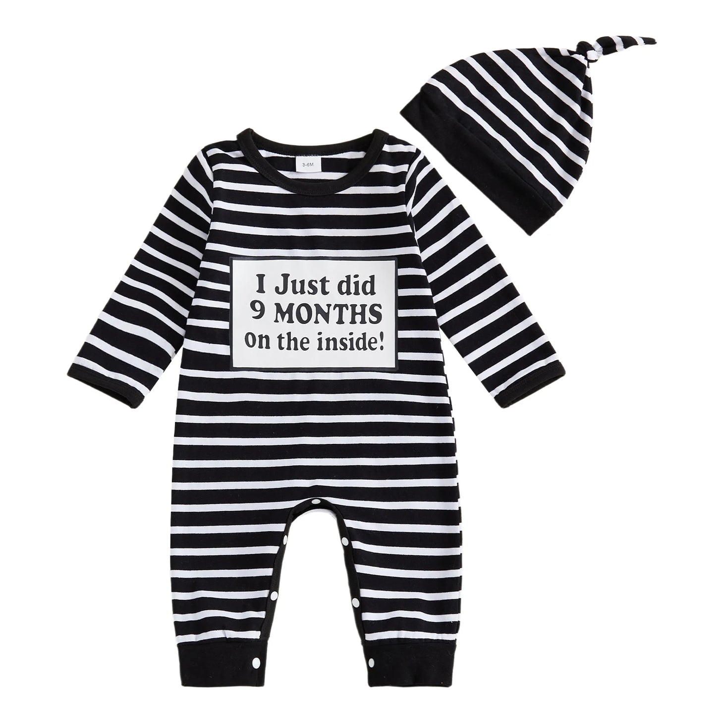 Adorable Animal Print Baby Romper With Matching Beanie Set