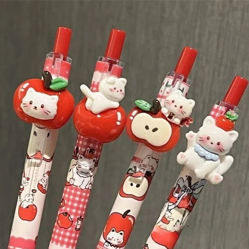 Kawaii Apple Cat Gel Pen For Office And School Cute