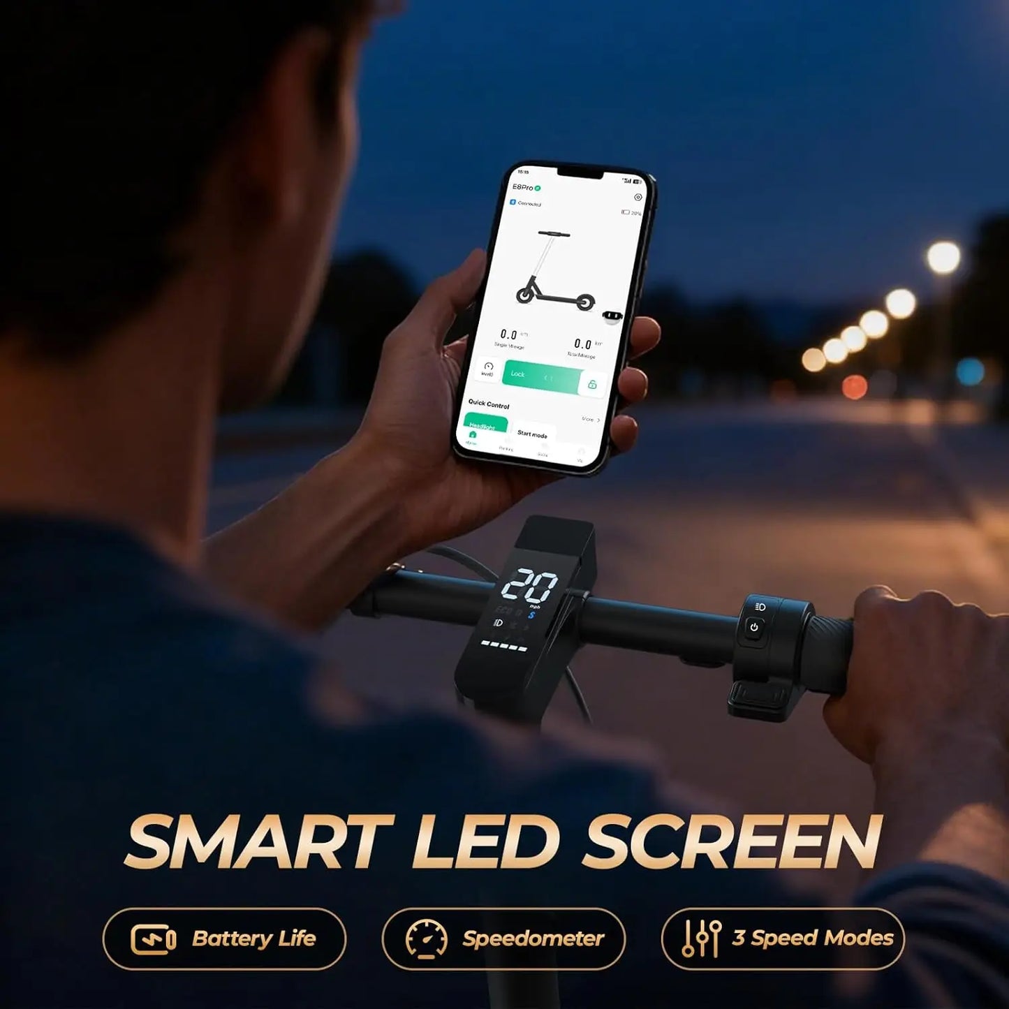 HeroPick 500W Electric Scooter E8 Pro Foldable with 20-Mile Range