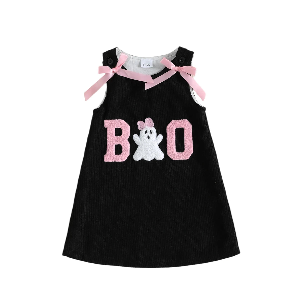 Bow Embroidered Corduroy Dress For Toddler Girl Halloween