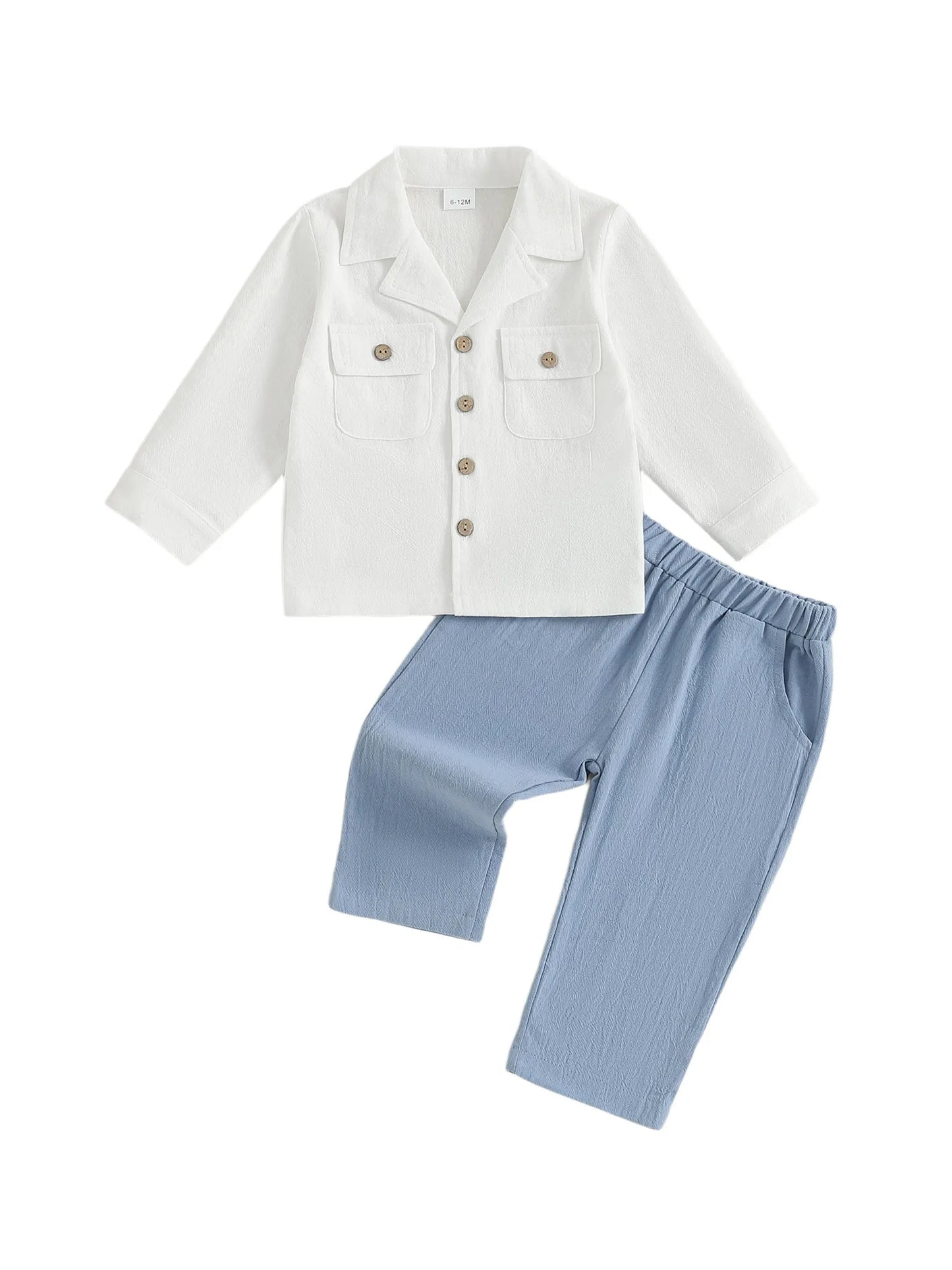 Stylish Toddler Boys 2-Piece Outfit Set Long Sleeve Shirt Pants