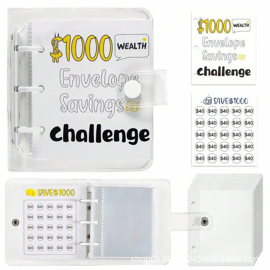 A7 Mini PVC Envelope Savings Challenge Notebook
