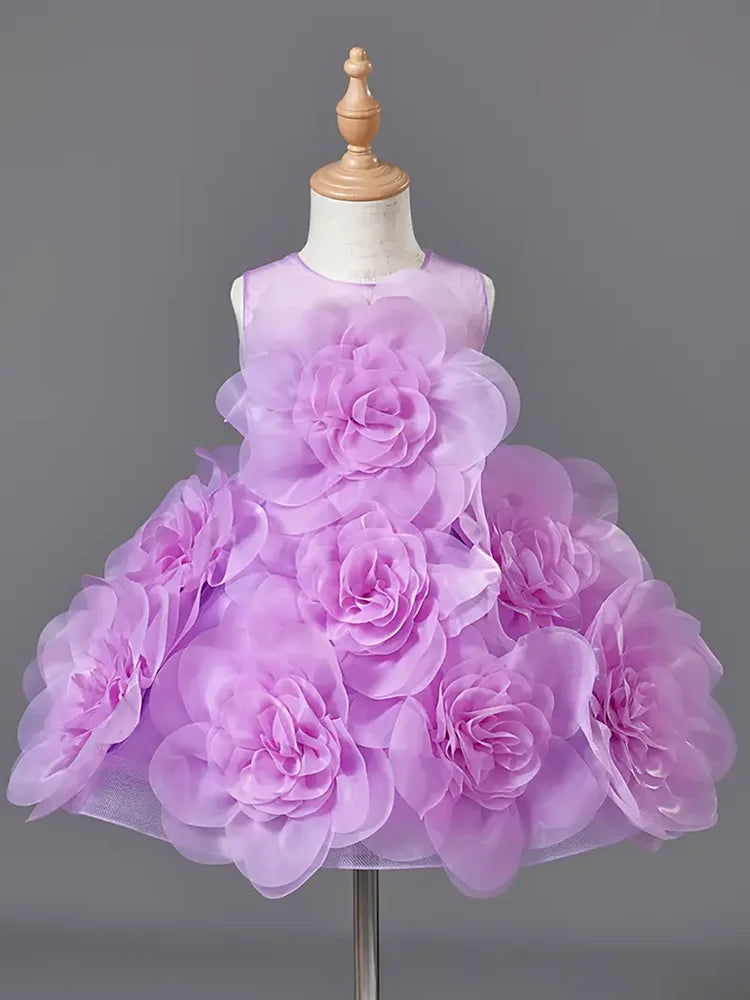 Girls Princess Dress Luxury Elegant Sleeveless Party Evening Gown