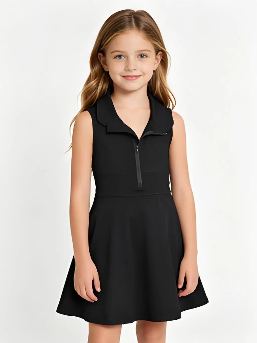 Athletic Zip Activewear Dress Outfit For Kids 7 To 13