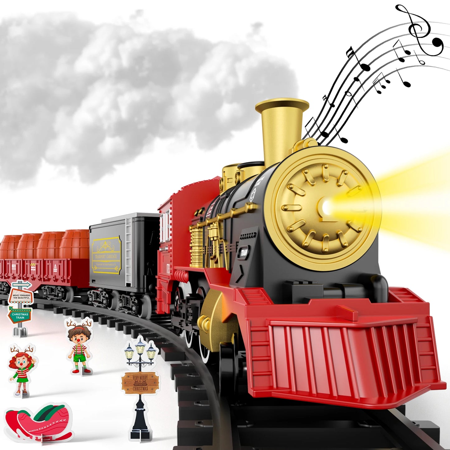 NONECE Train Set Toys Light And Sound 6 Cars 28 Tracks