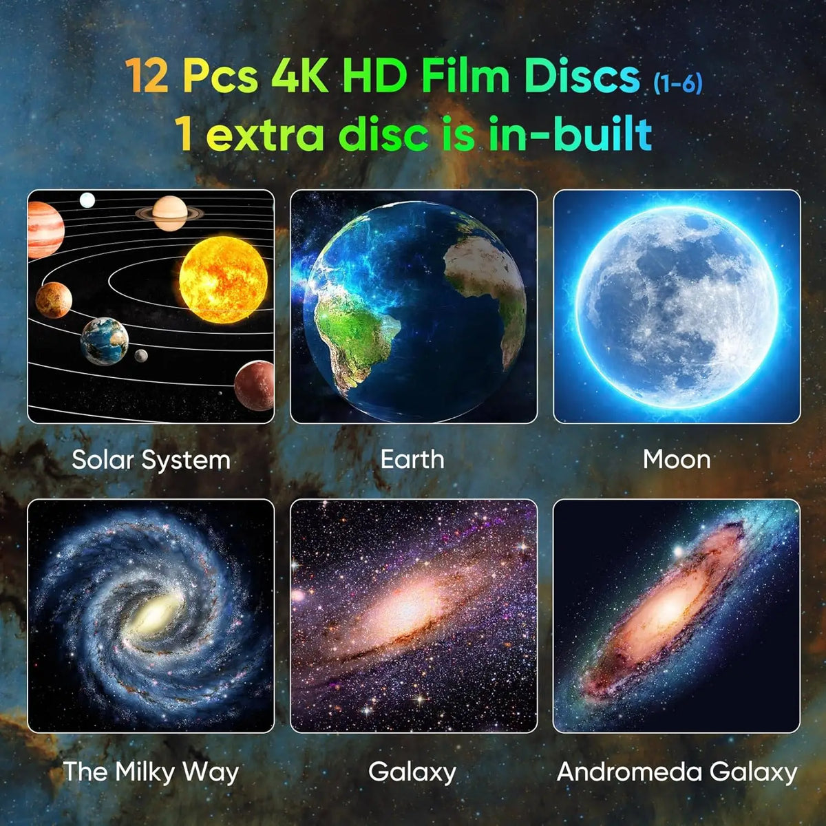 Aiopp Galaxy Projector For Bedroom With HD Star Projection And 13 Film Discs