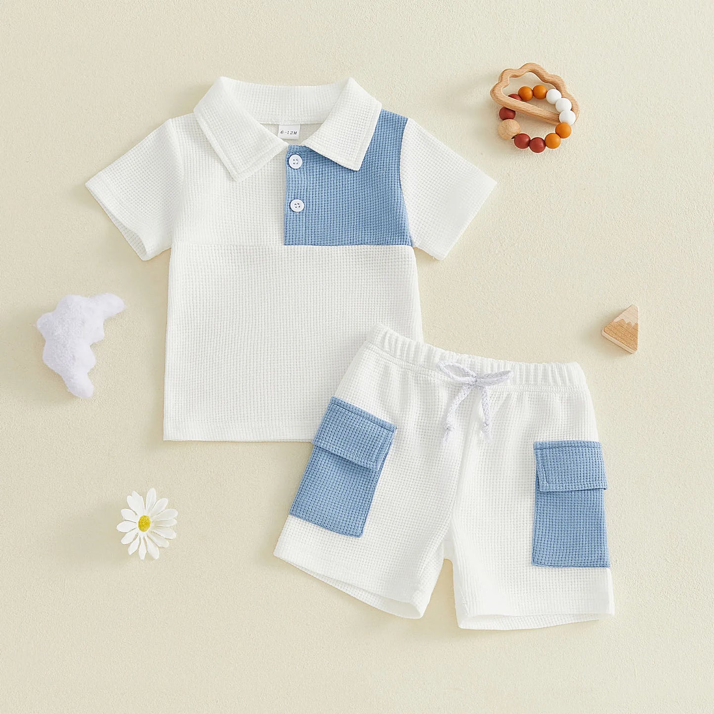 Infant Boy Short Sleeve Shirt And Cargo Shorts Set