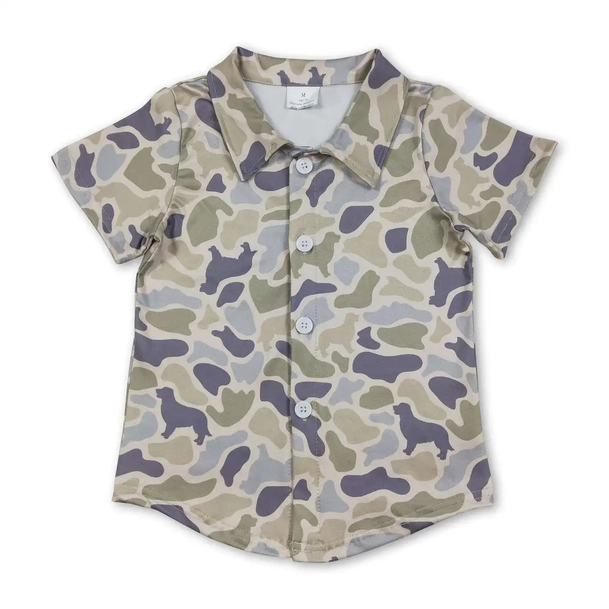 Baby Boys Southern Hunting Camo Short Sleeve Shirt With Button