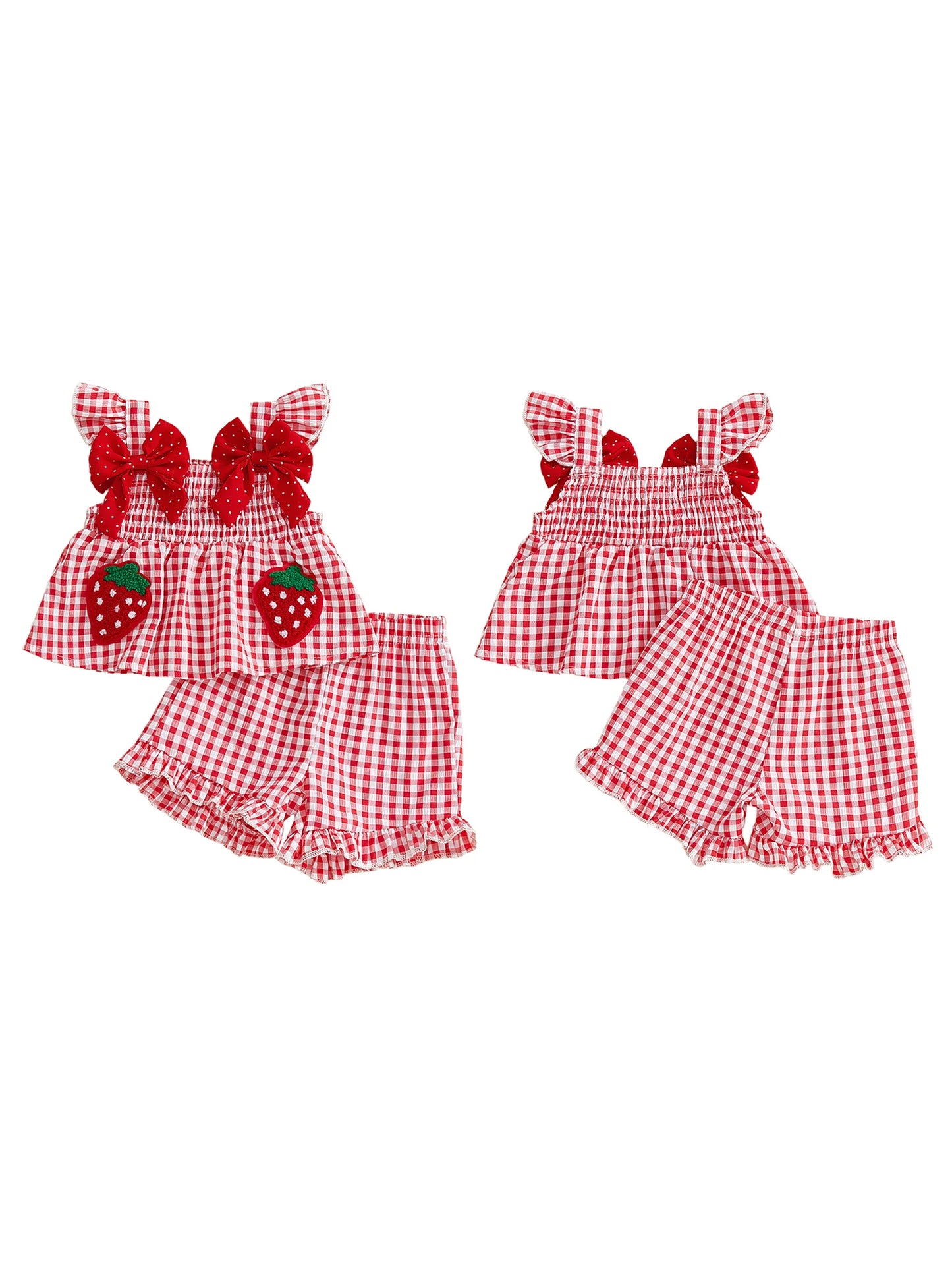 Adorable Infant Girl Floral Print Sleeveless Top and Shorts Set
