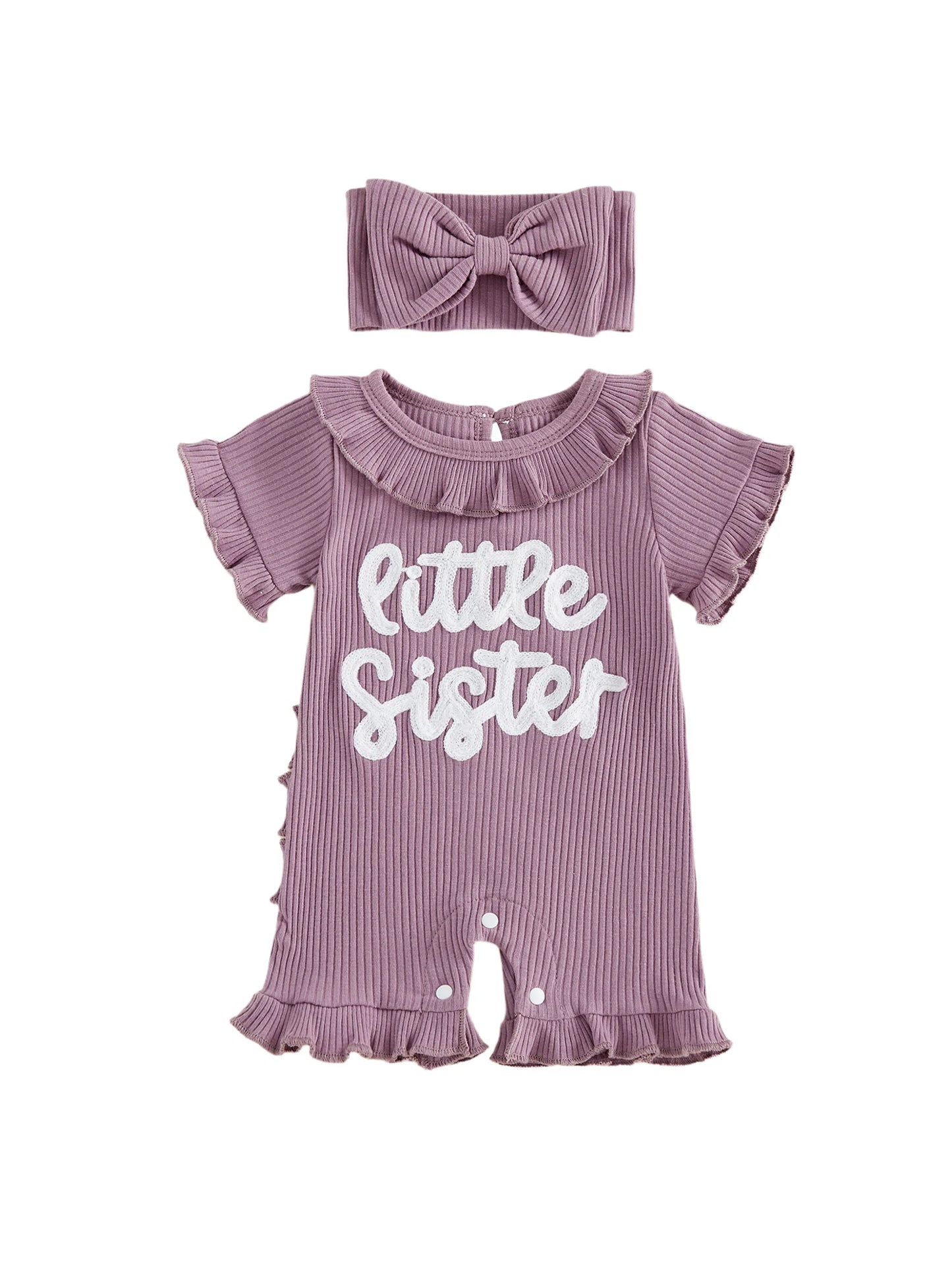 Adorable Floral Sleeveless Romper With Bow Headband Set For Toddlers