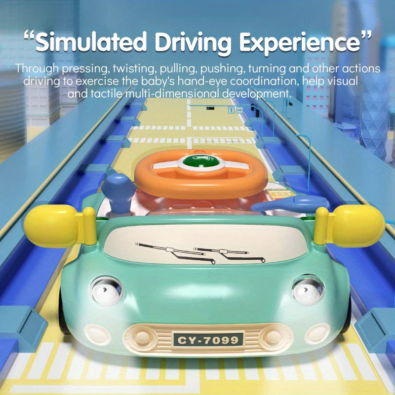 Electric Copilot Steering Wheel Toy For Toddlers, Interactive Car Toy