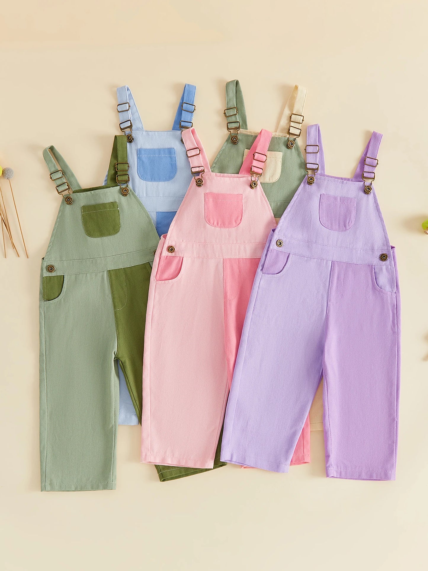 Girls Polyester Square Neck Sleeveless Suspender Romper Premium