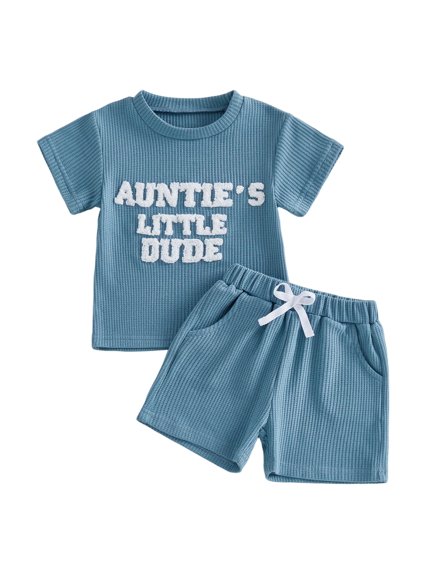 Infant Girls Embroidered Letter Tee And Matching Shorts Set