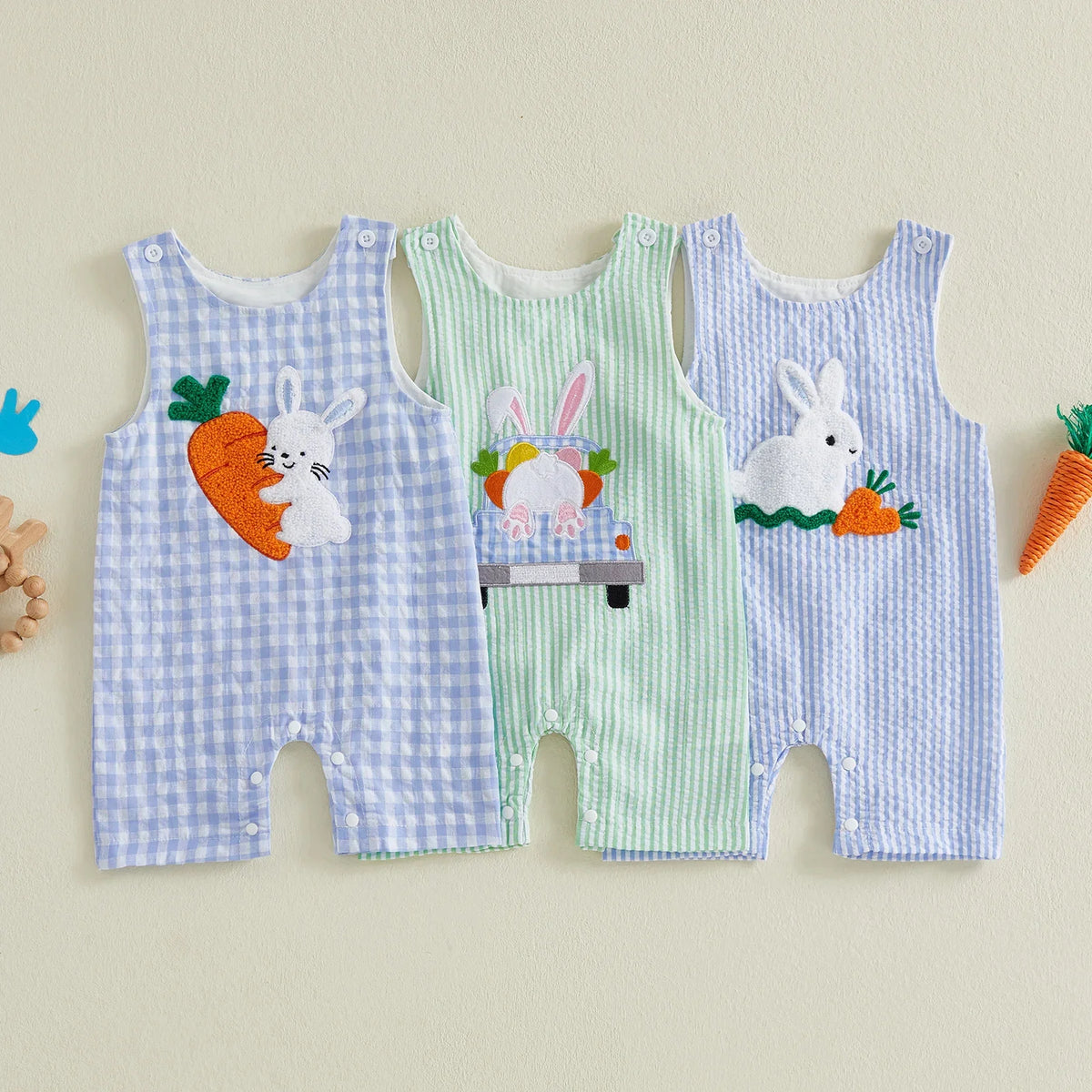 Cotton Embroidered Baby Romper With Button Up Collar