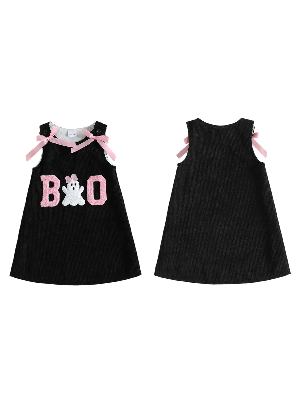 Bow Embroidered Corduroy Dress For Toddler Girl Halloween