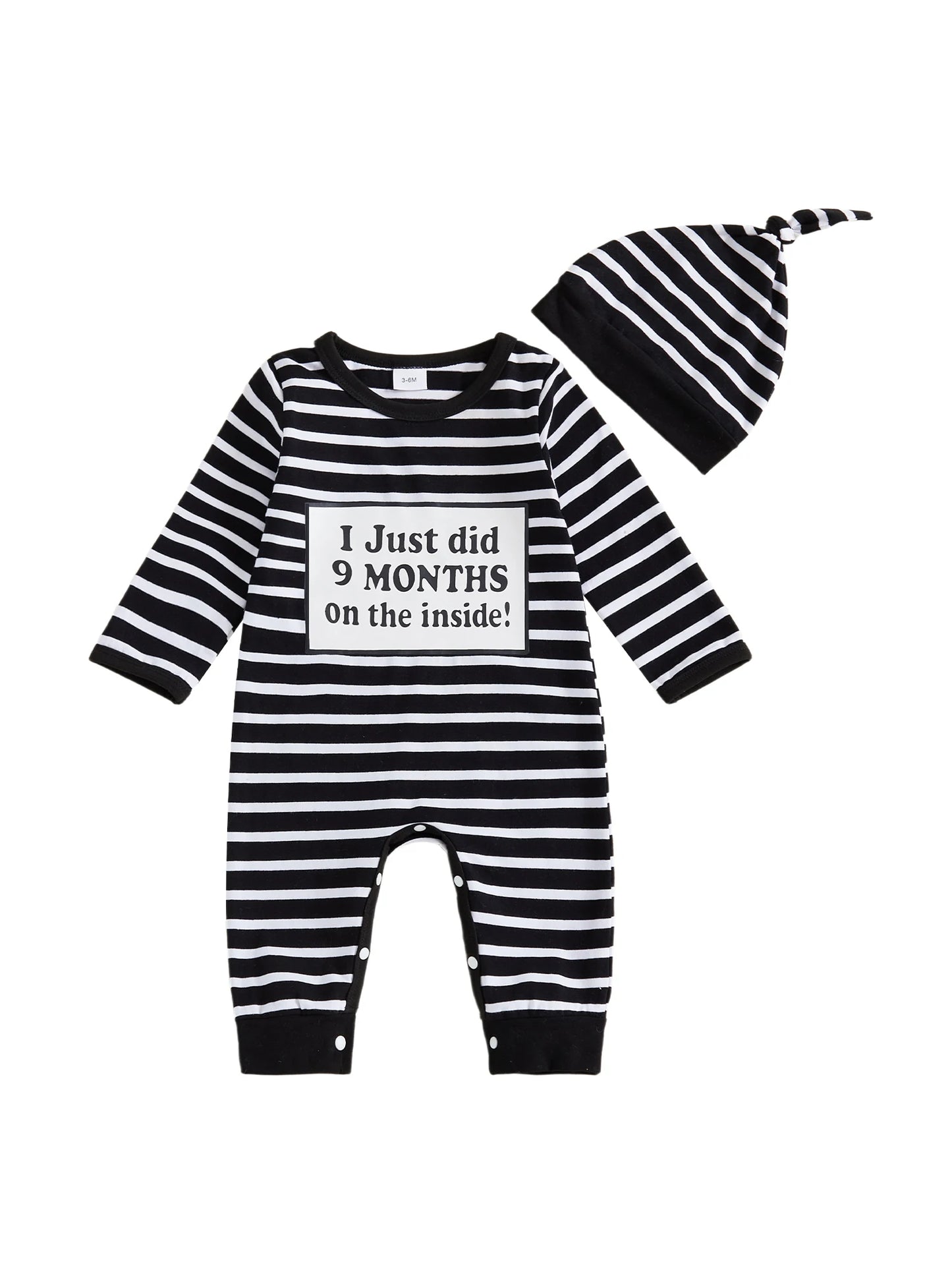 Adorable Animal Print Baby Romper With Matching Beanie Set