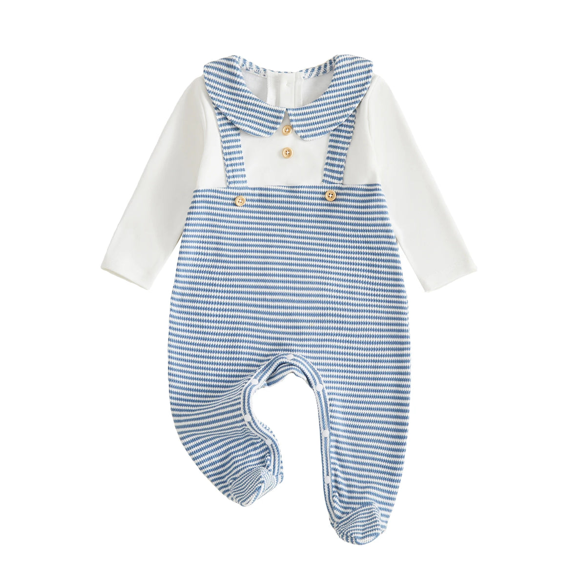 Autumn Stripe Patchwork Bodysuit Long Girl Autumn Footed Romper Long Sleeve Romper Long Sleeve Stripe