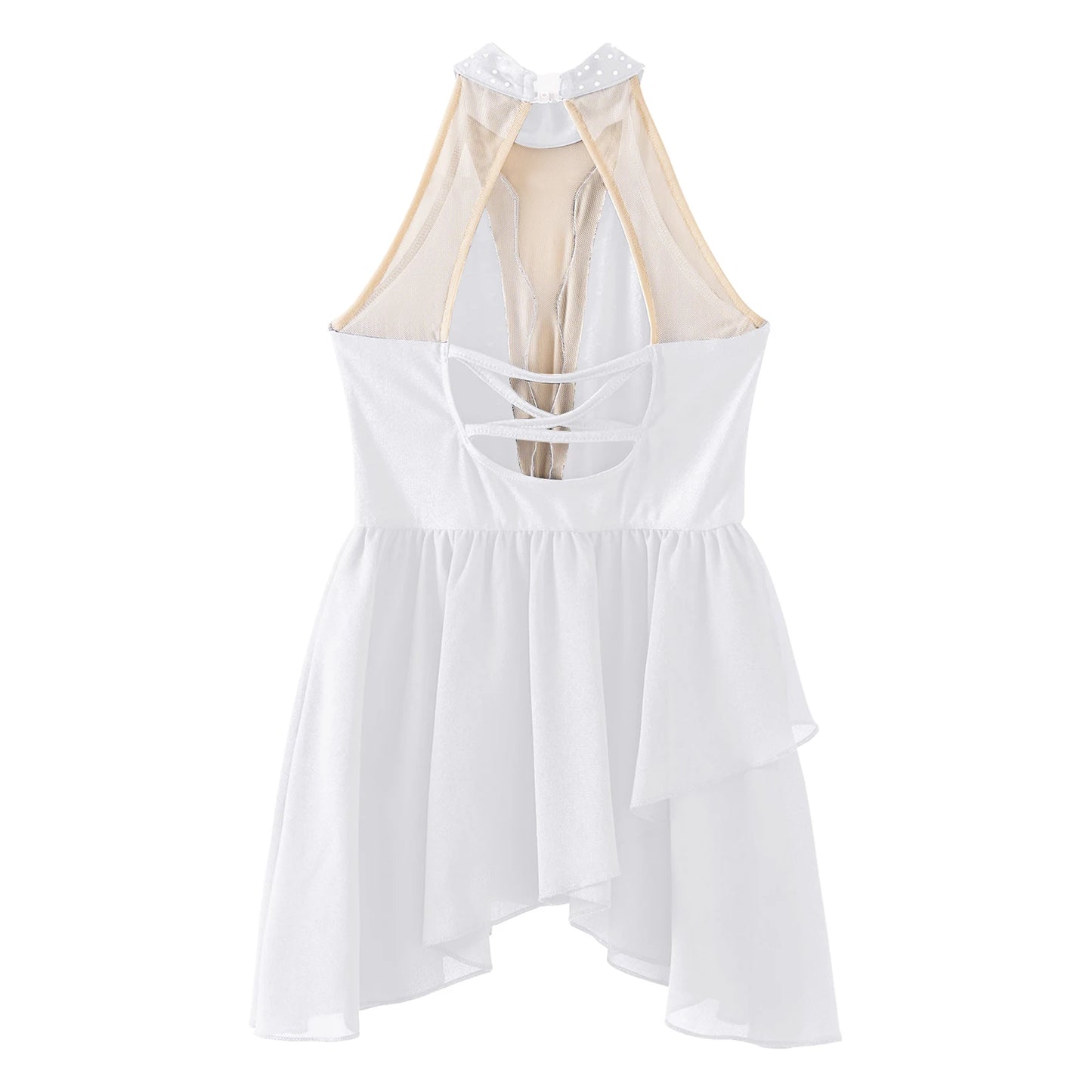 Kids Girls Dance Dress Rhinestone Leotard For Ballet Gymnastics