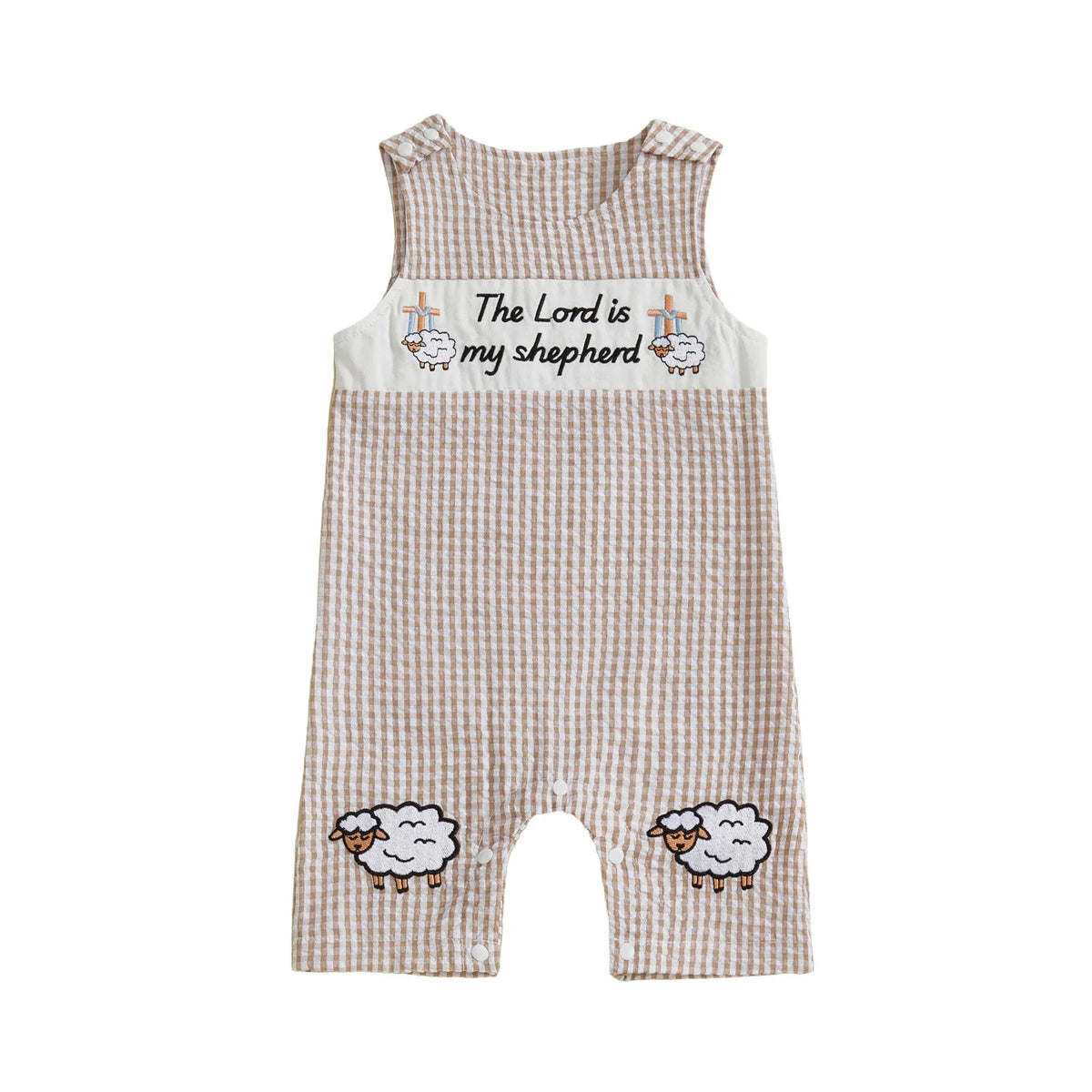 Cotton Embroidered Baby Romper With Button Up Collar