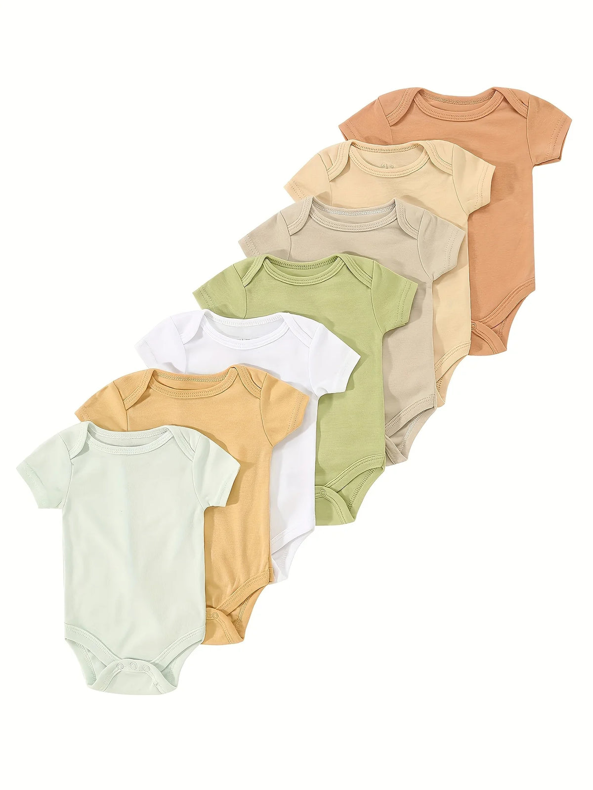7pcs Set Newborn Infant Romper, 0-9 Months Baby Triangle Bodysuit, Perfect for Outdoor,Infant Romper Set