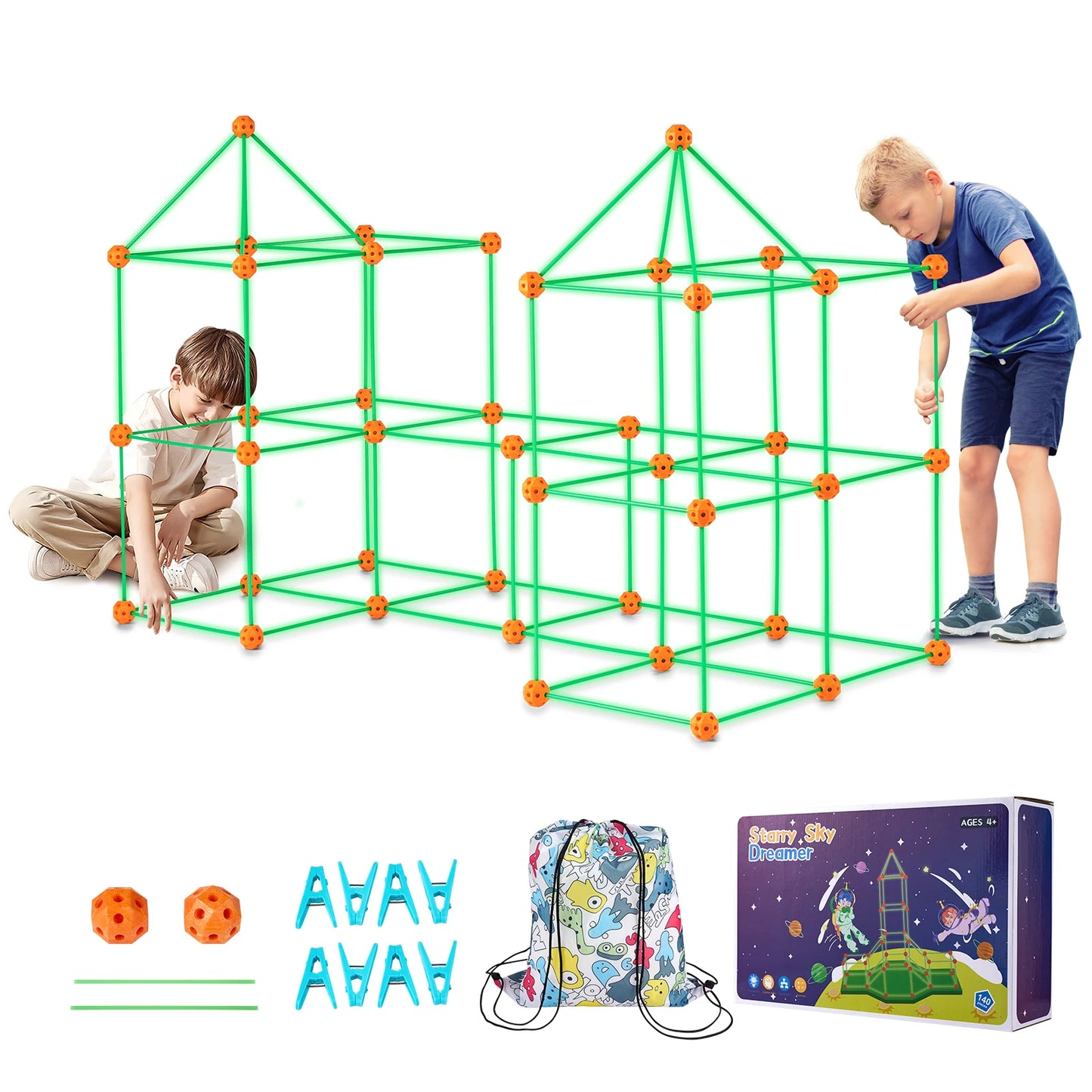 SucceBuy Fort Building Kit Indoor Castle For Kids Beading Toy