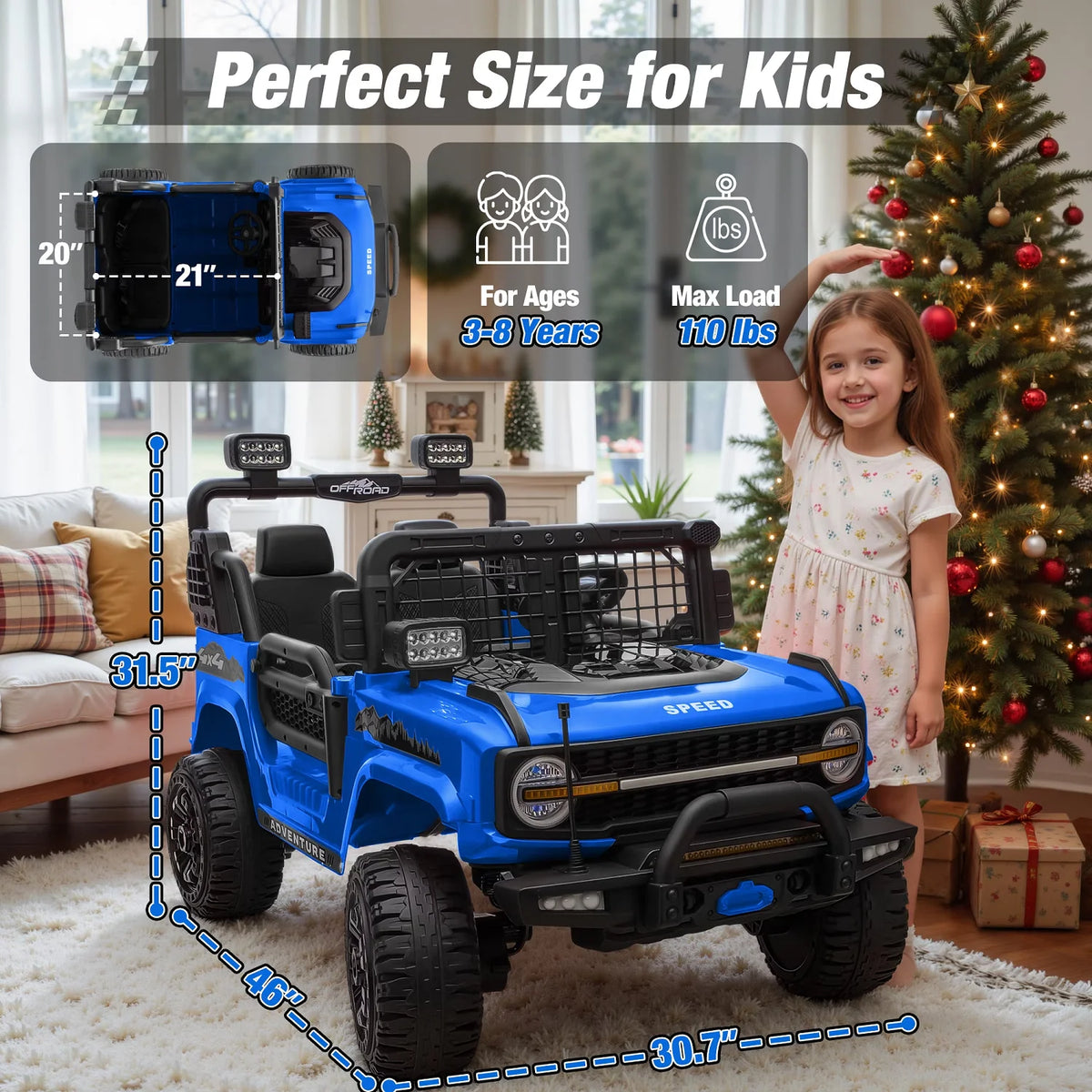 JoyRacer 24V Remote Control Two Seater Electric Ride On Truck