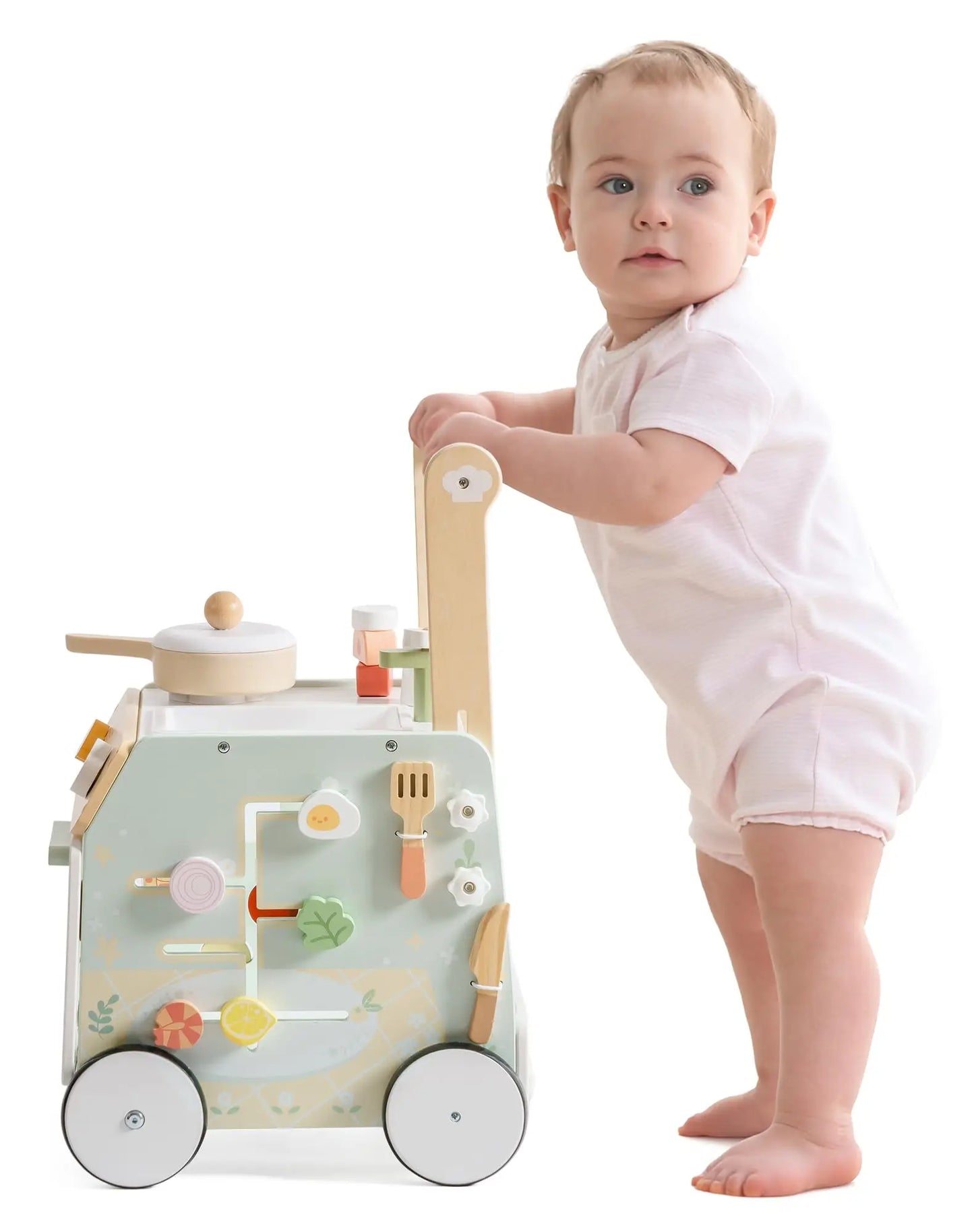 Robotime Wooden Baby Push Walker Learning Toy With Adjustable Feature