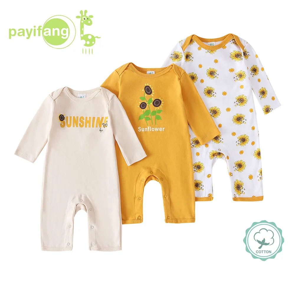 Infant Long Sleeve Pure Cotton Space Print Romper Onesie Jumpsuit